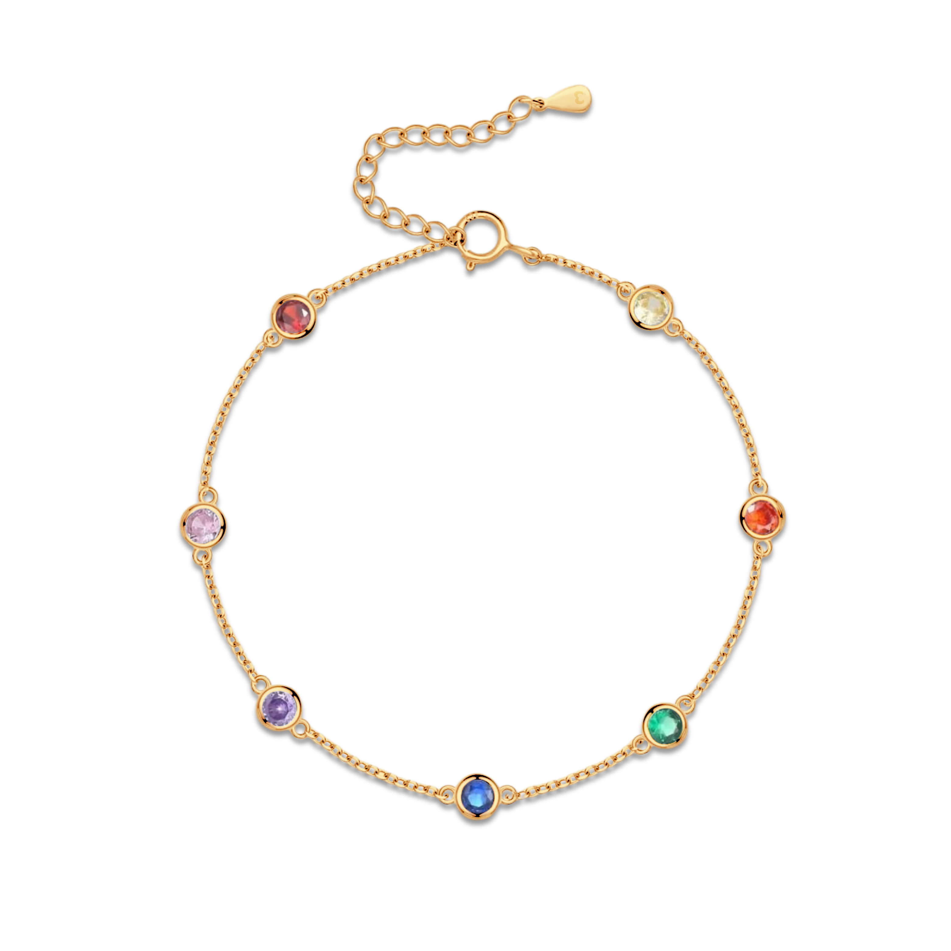 Regenbogen Fußkettchen - Emily Schmuck