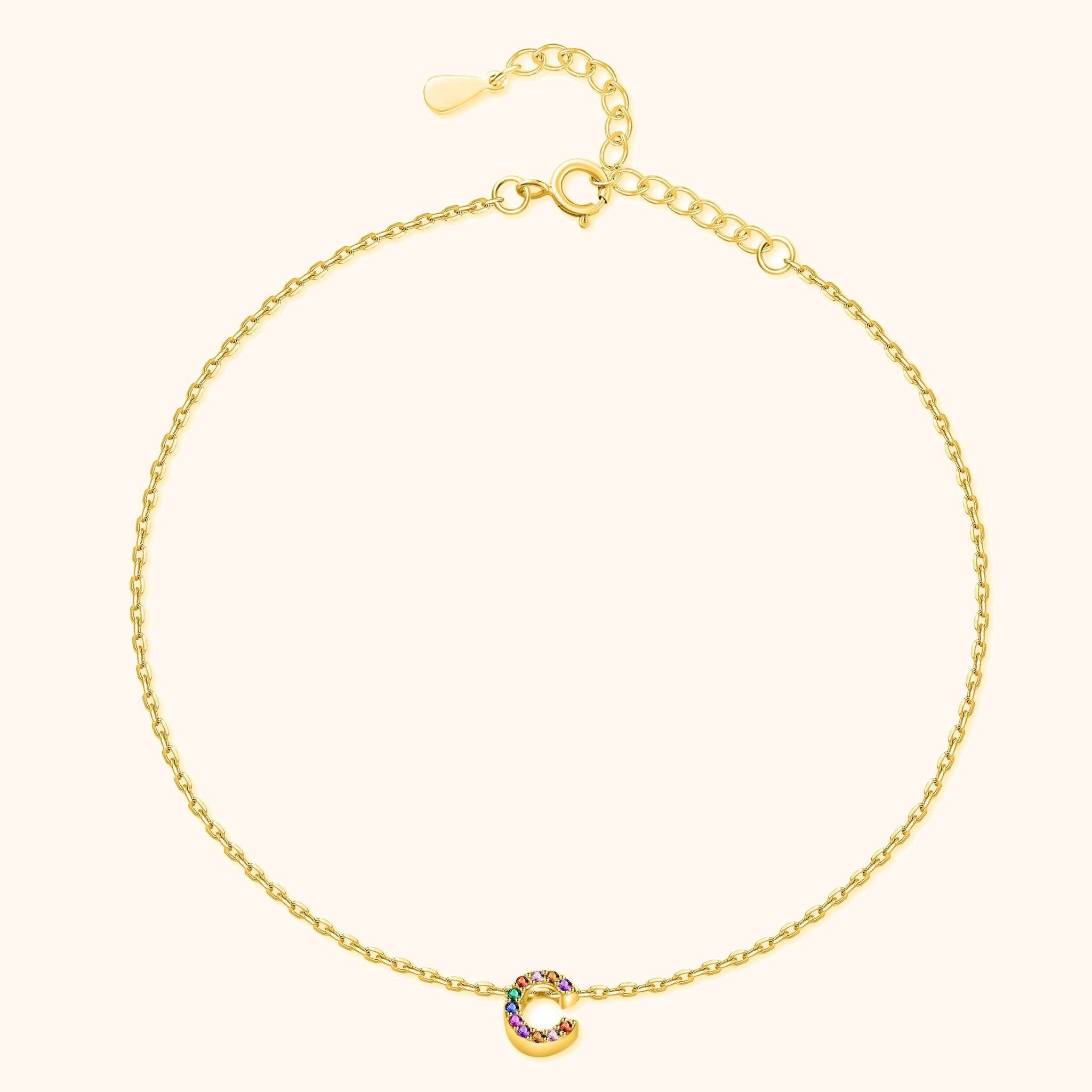 Irisieren Initiale Fußkettchen - Emily Schmuck