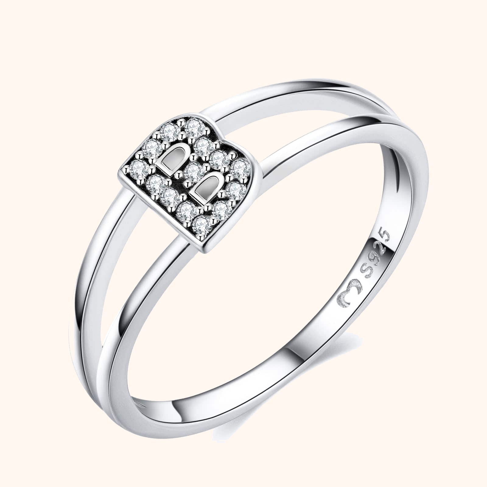 Silberne Initialen Ring