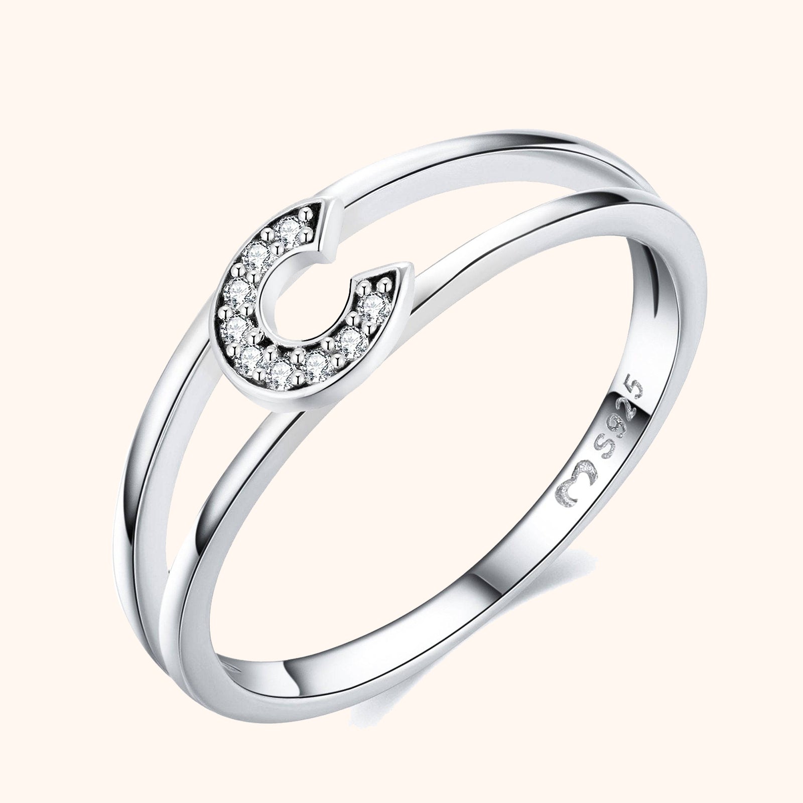 Silberne Initialen Ring