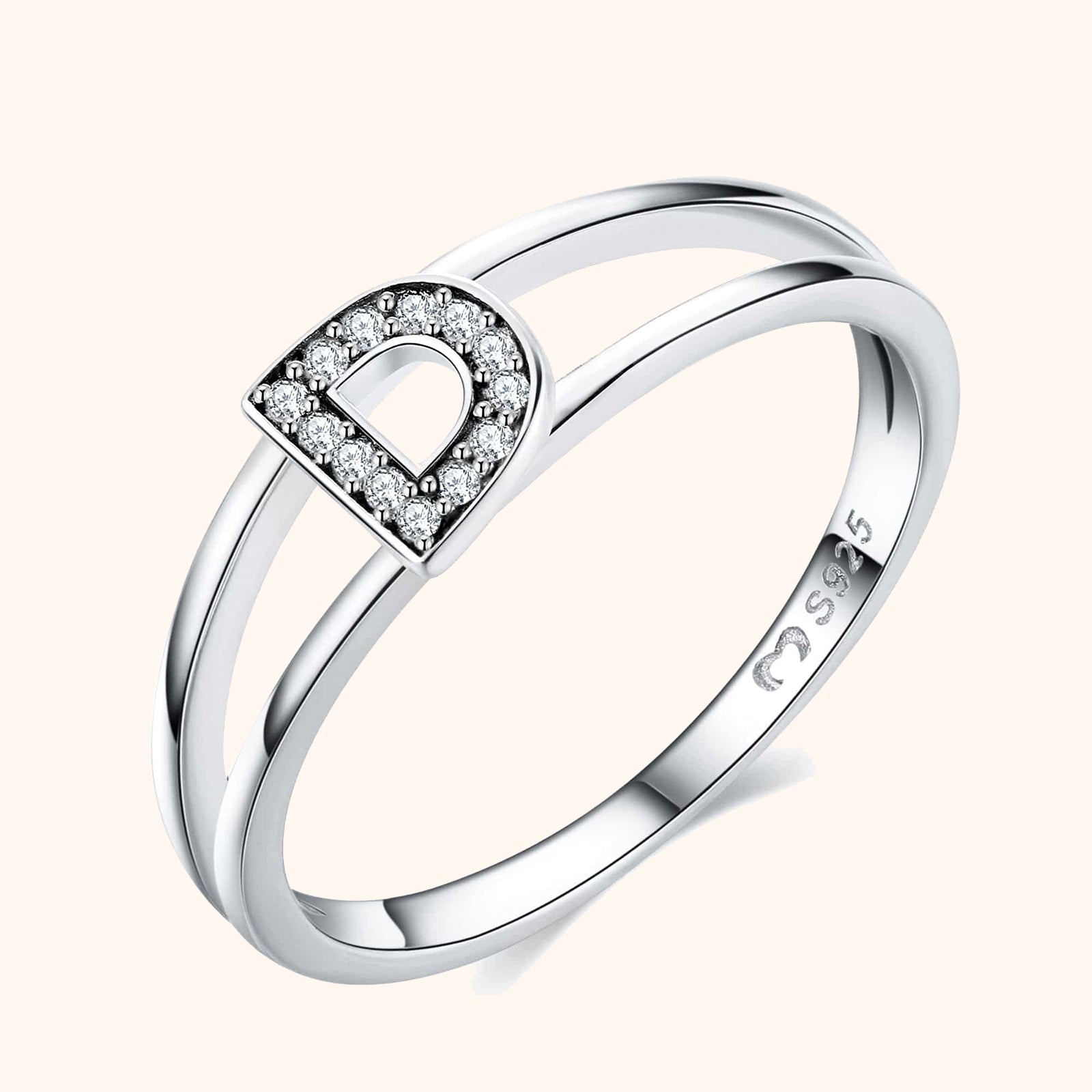 Silberne Initialen Ring - Emily Schmuck