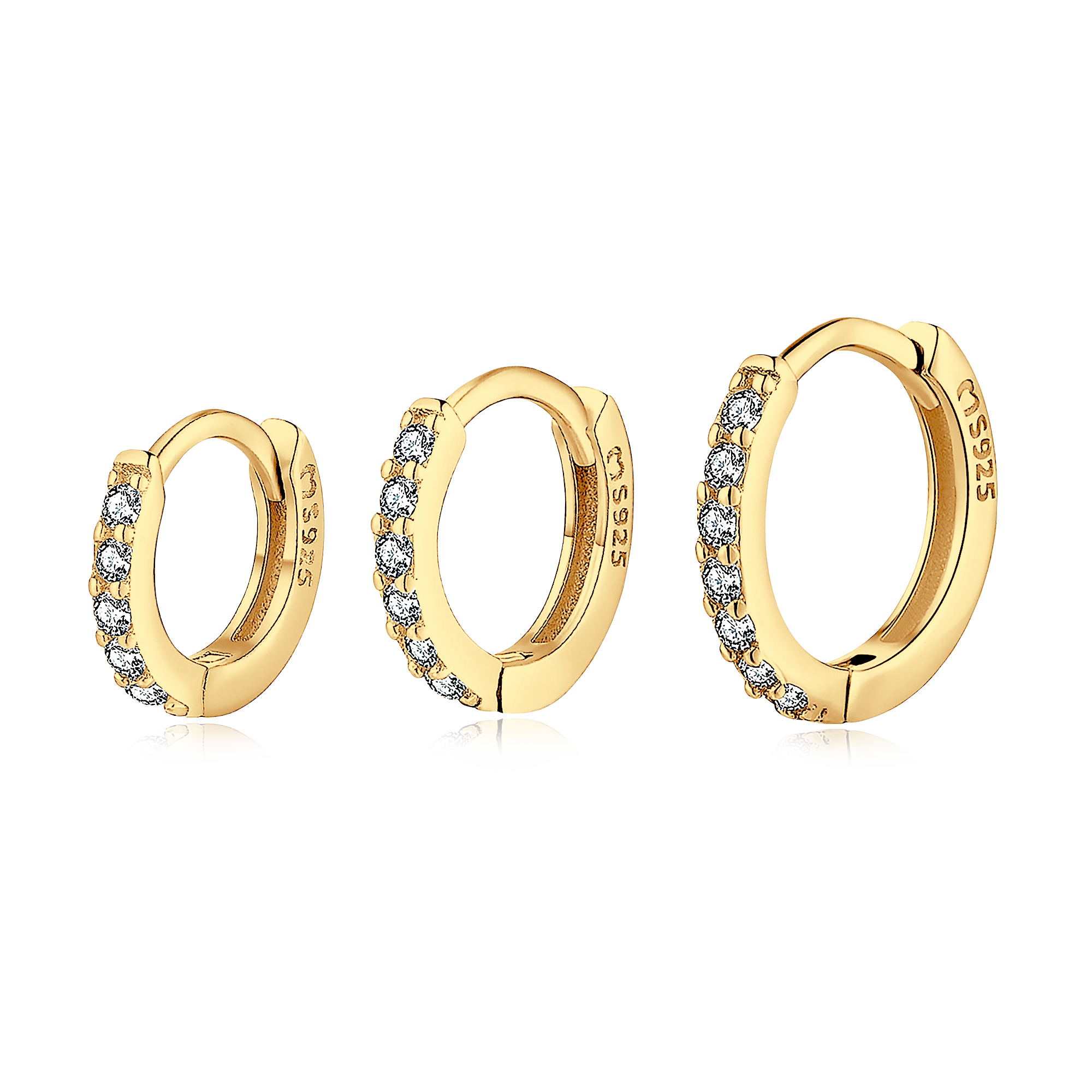 Dreifache Ringe Ohrringe - Emily Schmuck