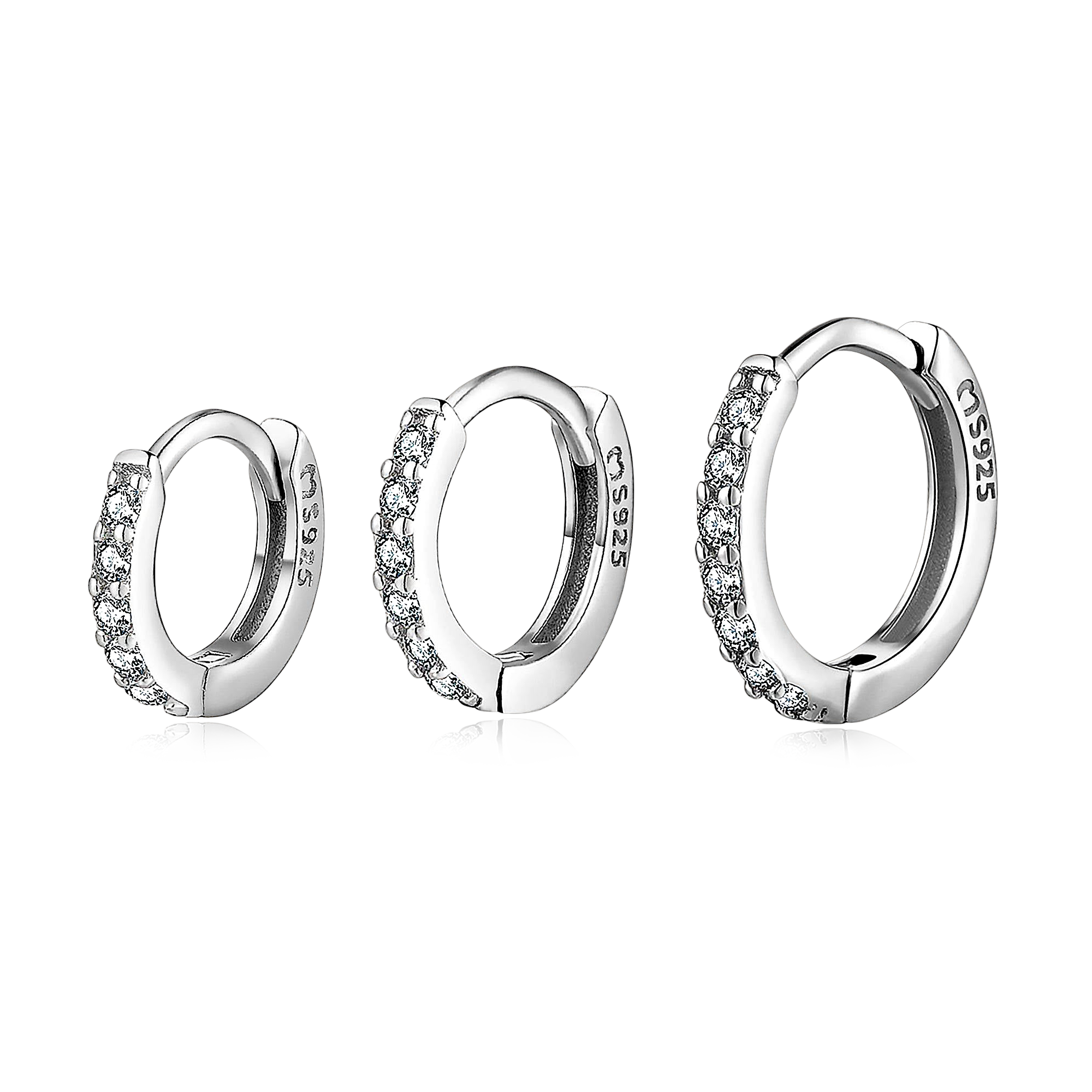 Dreifache Ringe Ohrringe - Emily Schmuck