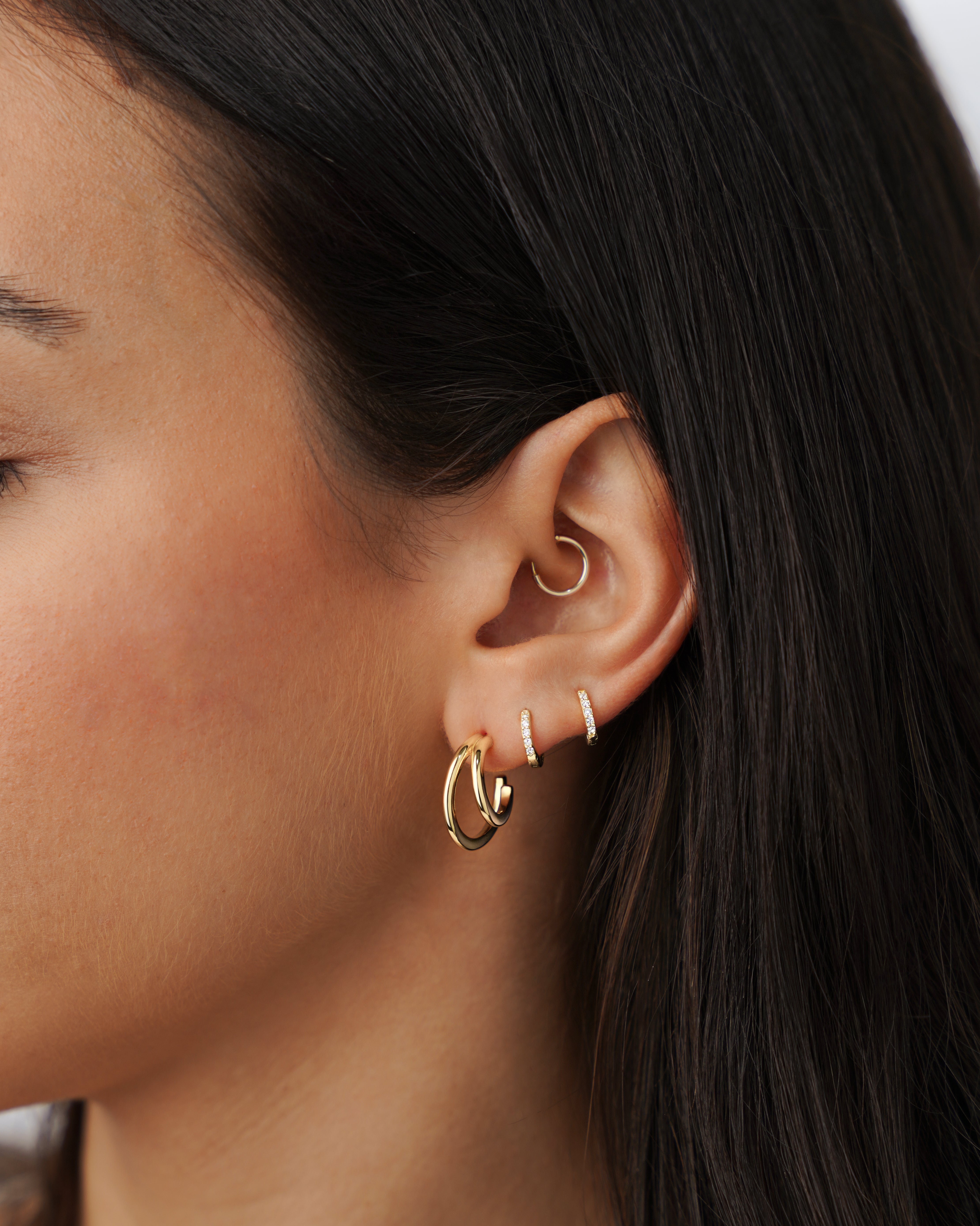 Dreifache Ringe Ohrringe - Emily Schmuck