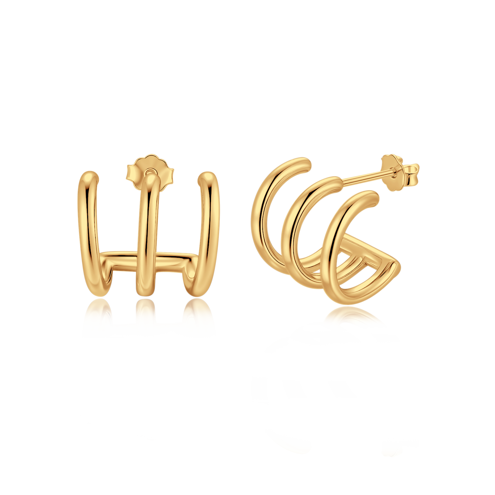 Halbring Dreizack Ohrringe - Emily Schmuck