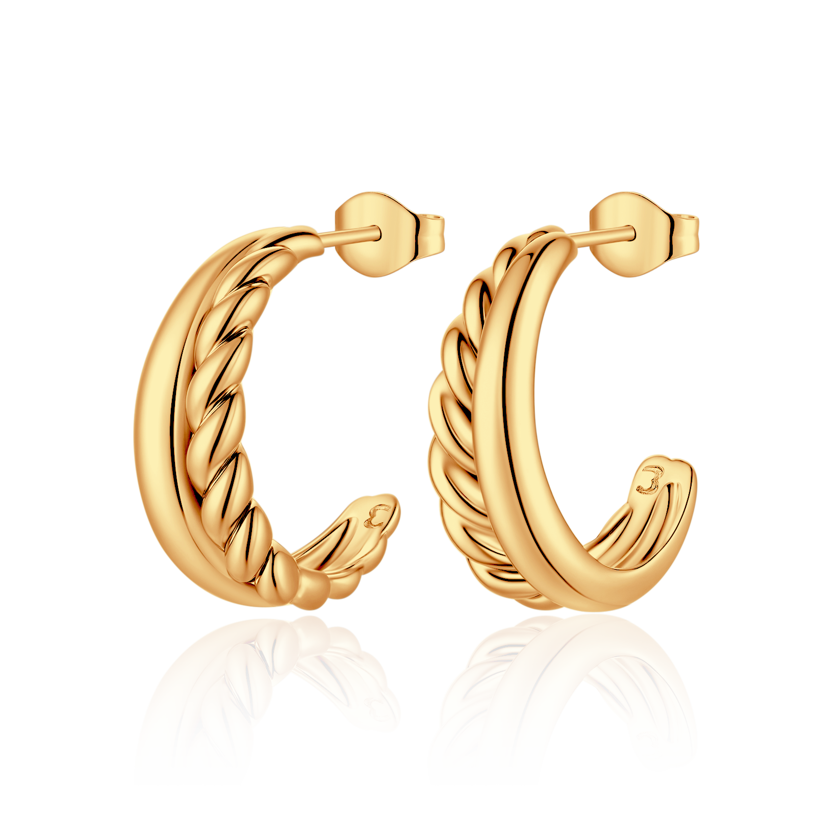 Halbring Texturen Ohrringe - Emily Schmuck