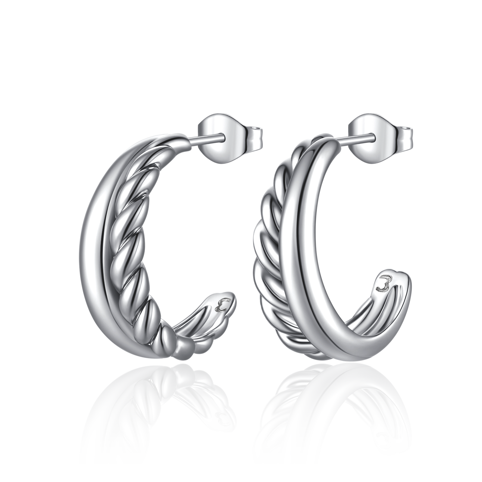 Halbring Texturen Ohrringe - Emily Schmuck