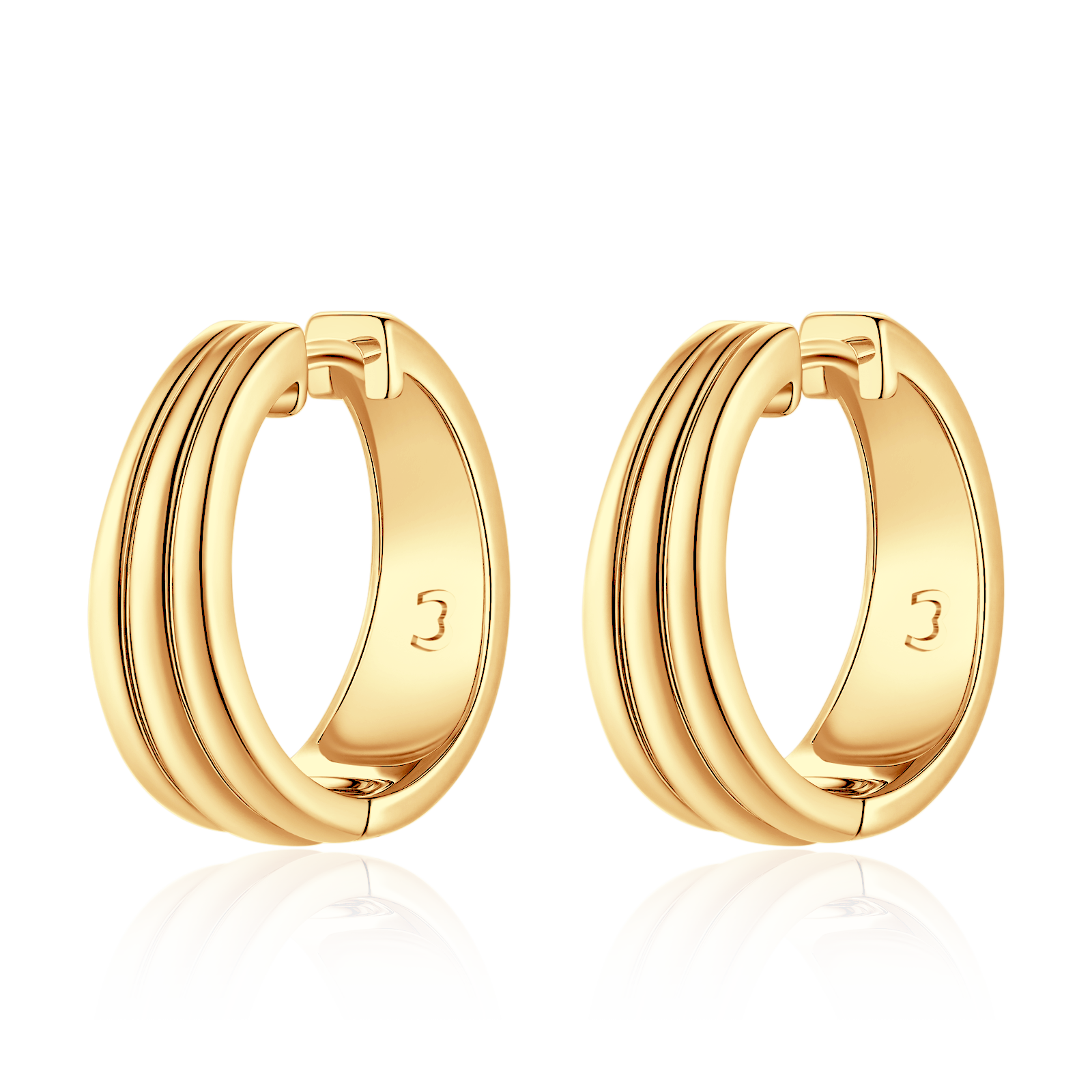 Geriffelte Reif-Ohrringe - Emily Schmuck