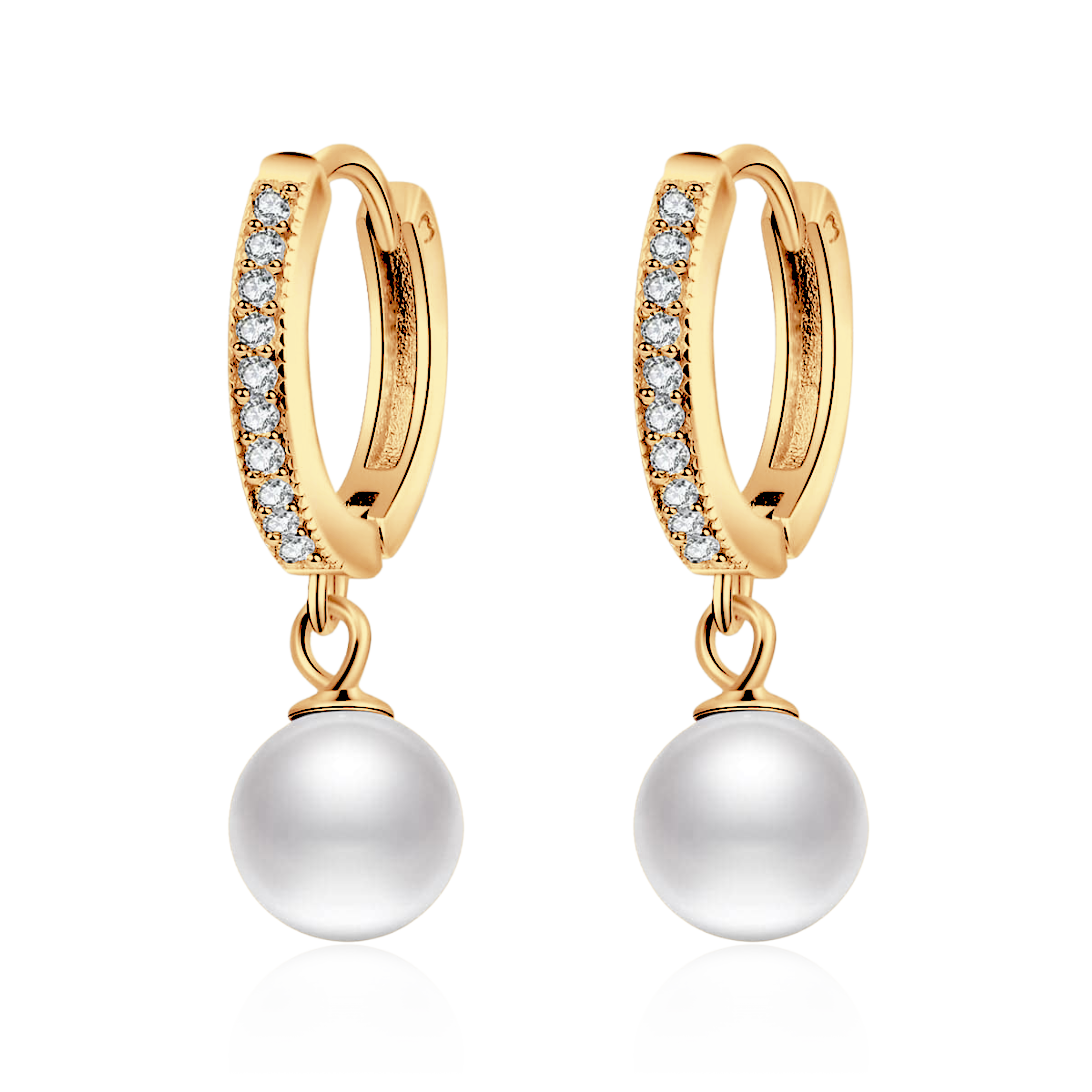 Perle und Diamant Reif-Ohrringe - Emily Schmuck