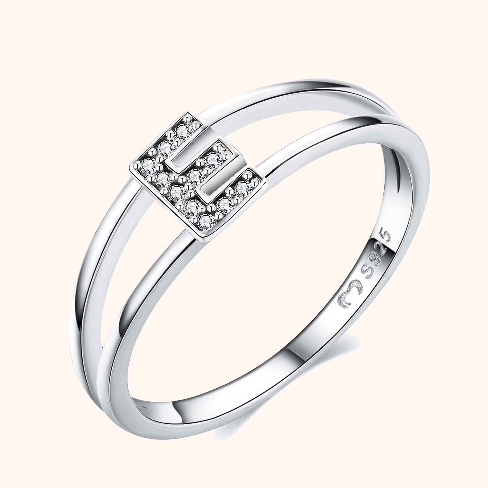 Silberne Initialen Ring