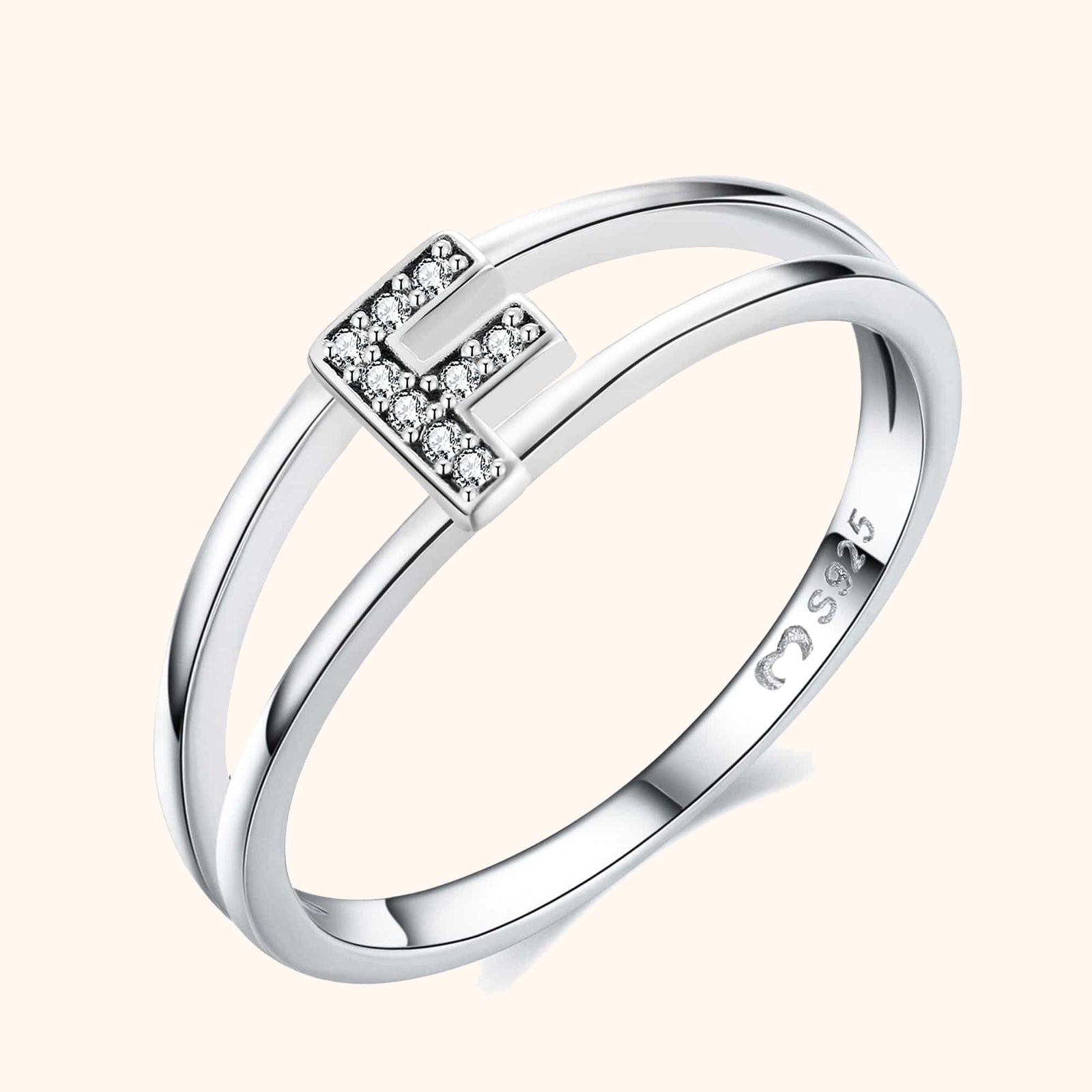 Silberne Initialen Ring