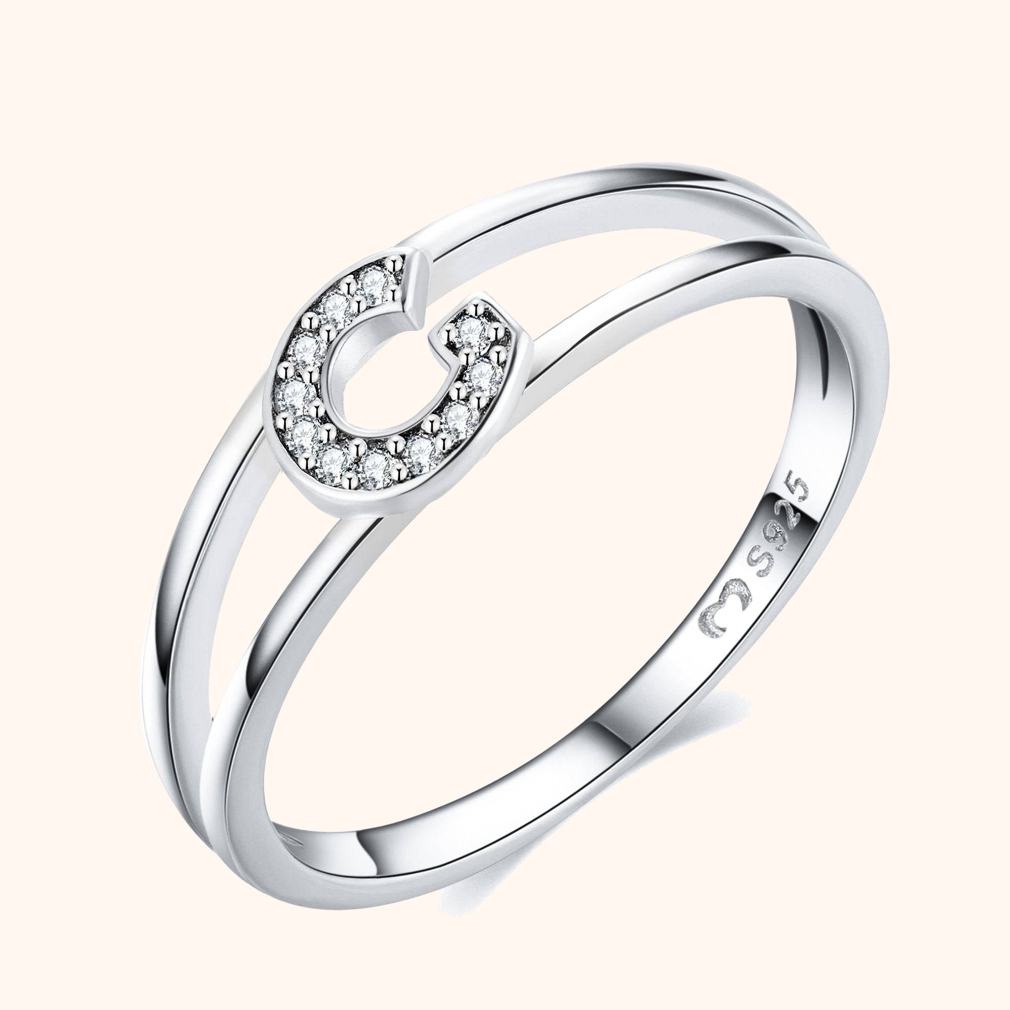 Silberne Initialen Ring