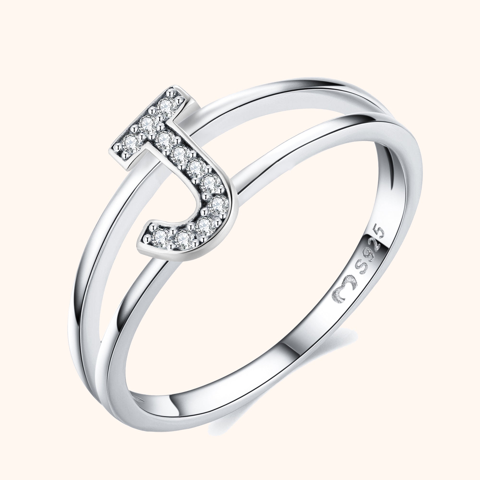 Silberne Initialen Ring