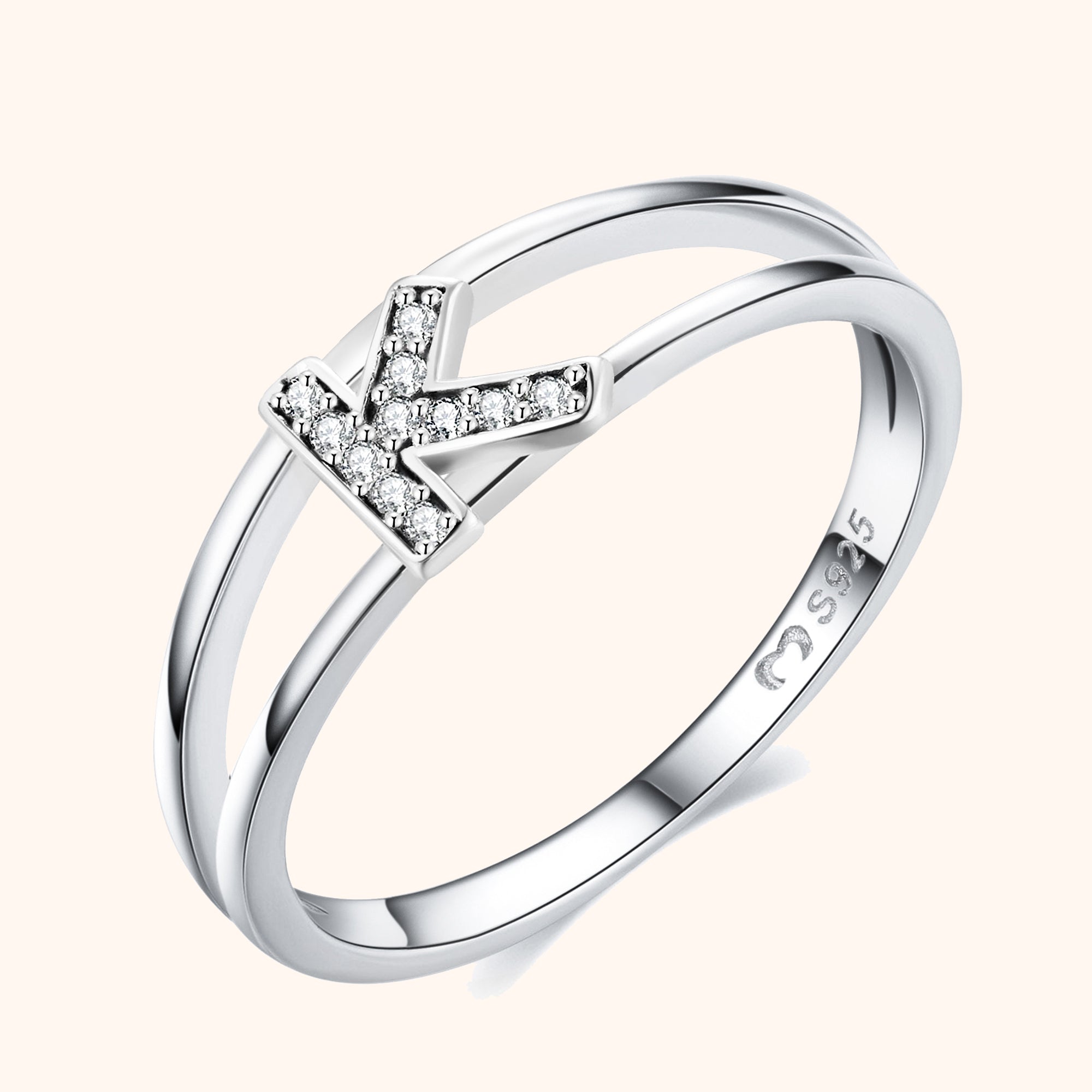 Silberne Initialen Ring
