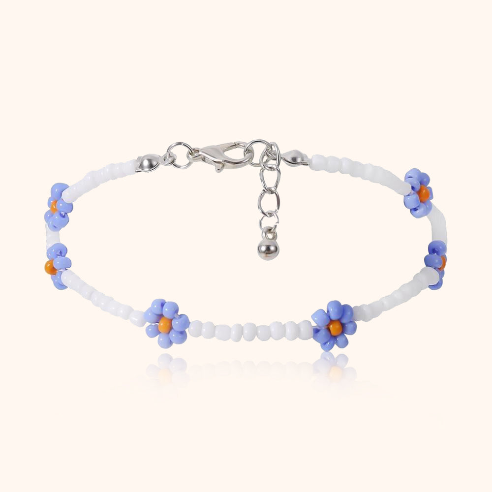 "Kleine Blumen" Halskette ~ Bunt
