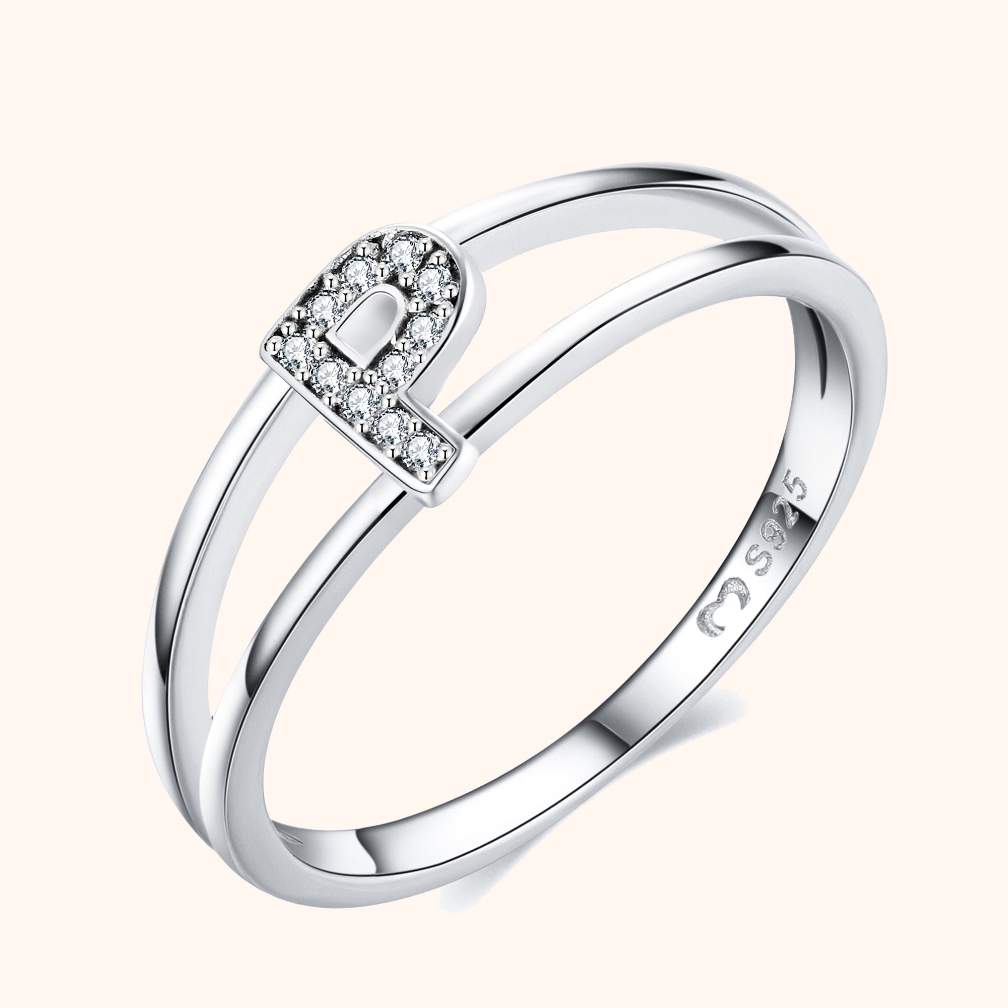 Silberne Initialen Ring