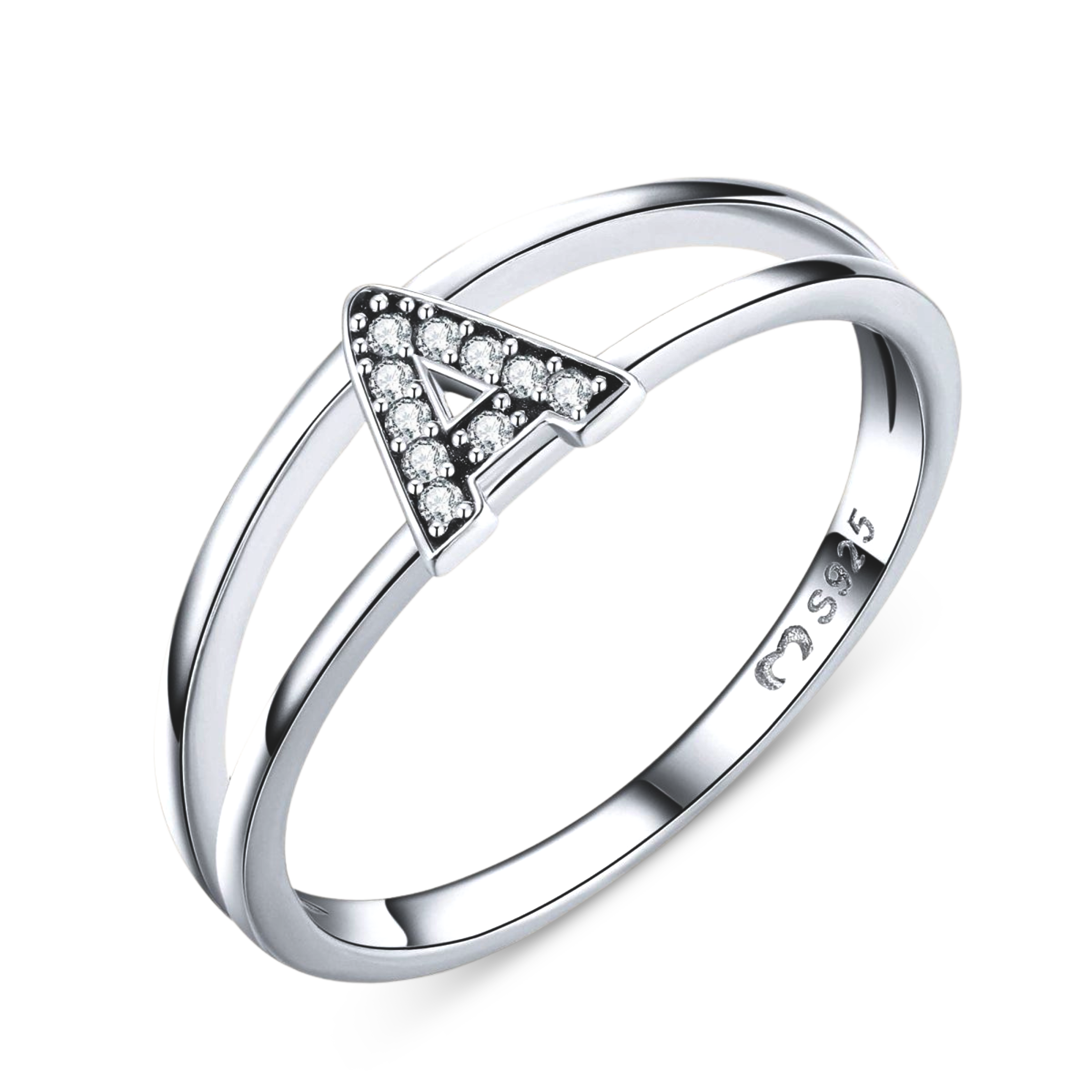 Silberne Initialen Ring