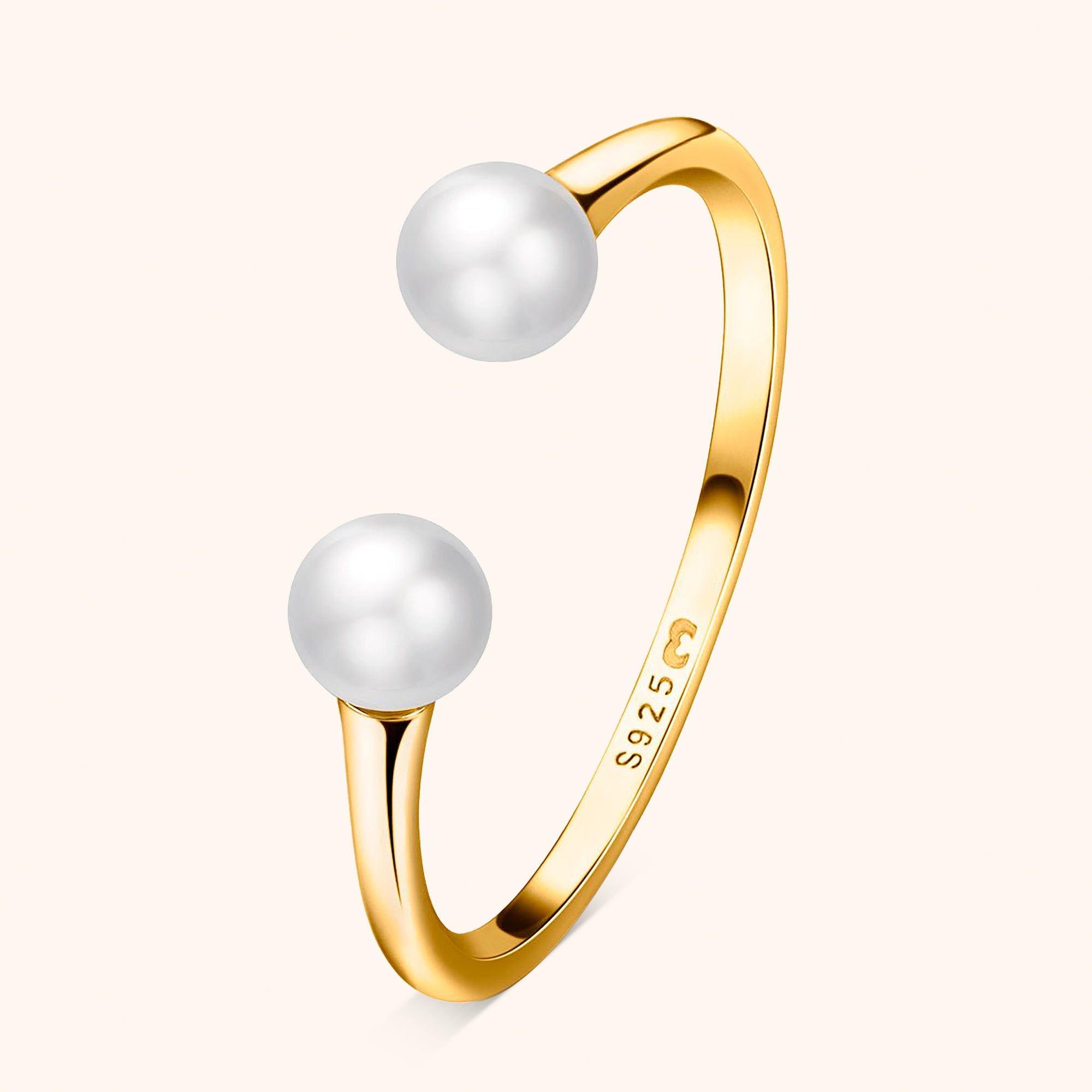 "Perle Doppelt" Ring - Emily Schmuck