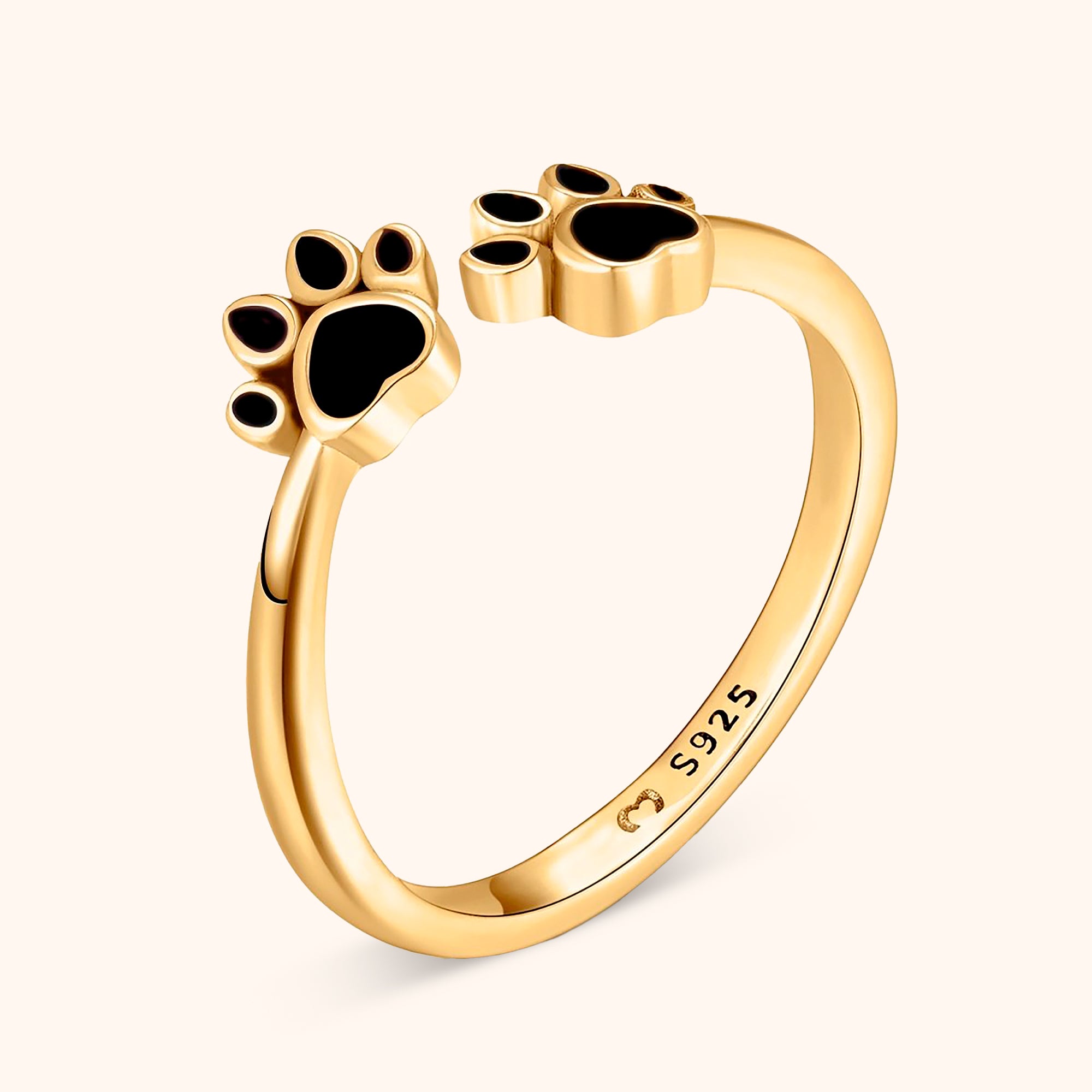 "Kleine schwarze Fußabdrücke" Ring - Emily Schmuck