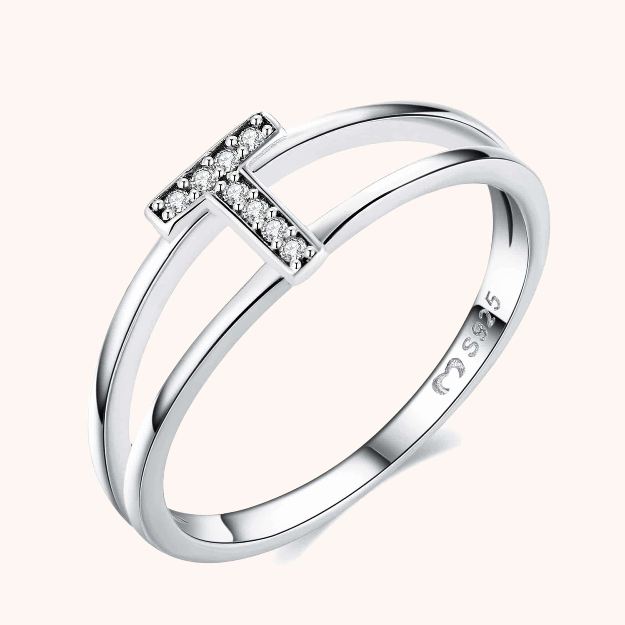 Silberne Initialen Ring