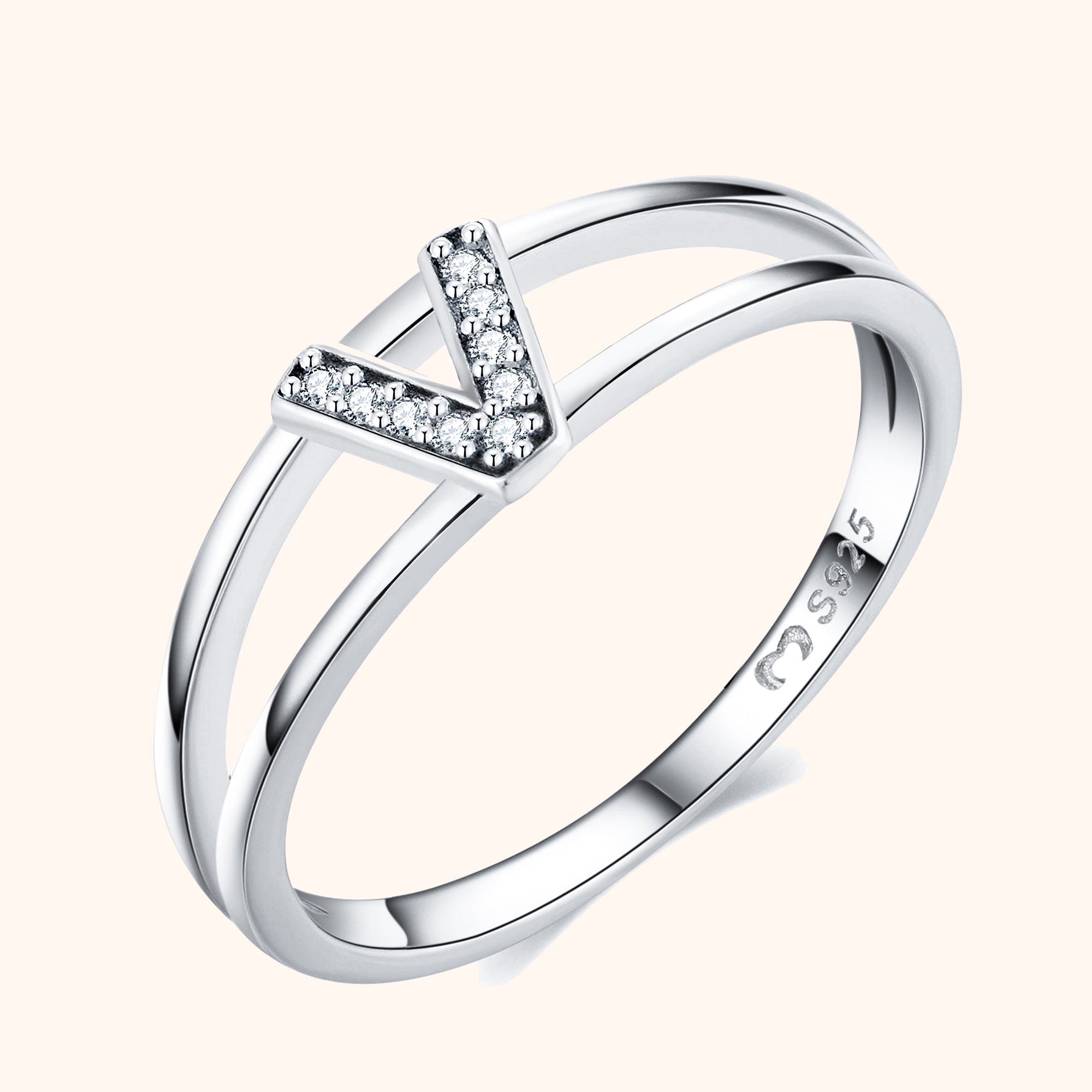 Silberne Initialen Ring