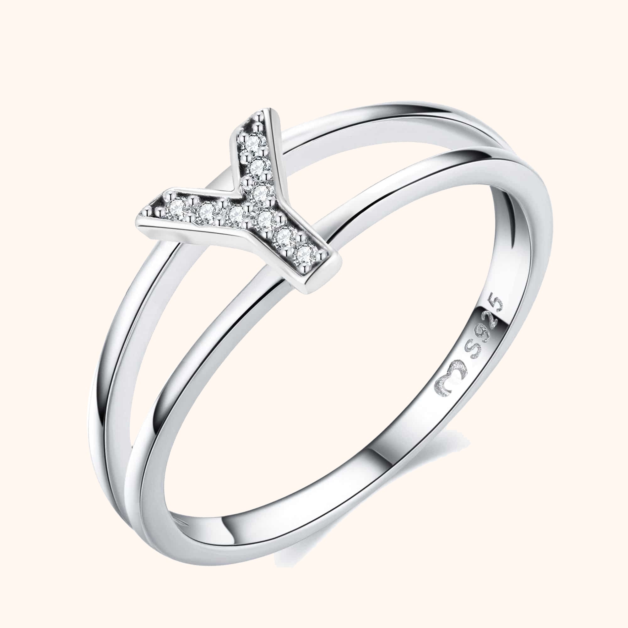 Silberne Initialen Ring