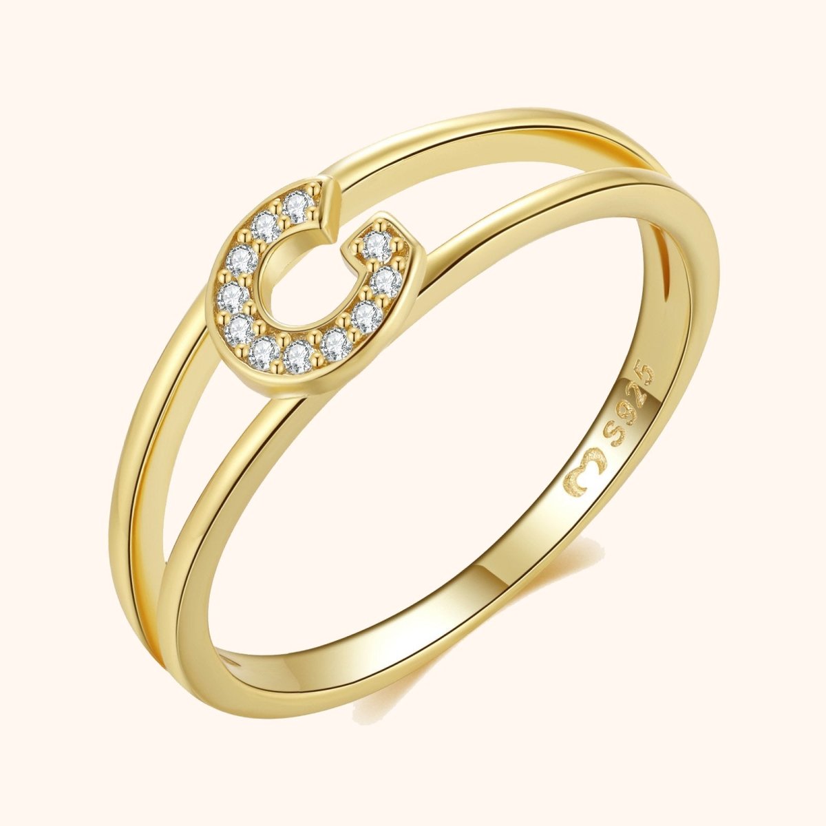 Goldene Initialen Ring