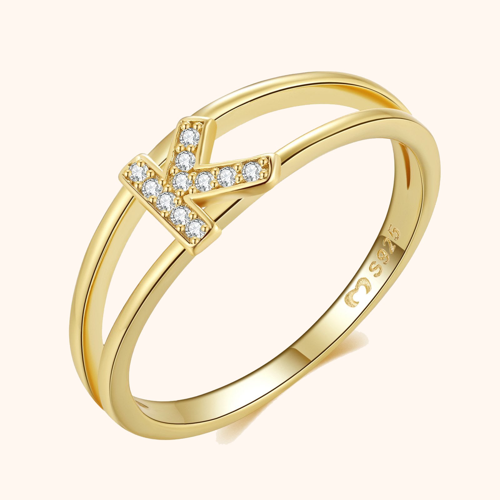 Goldene Initialen Ring