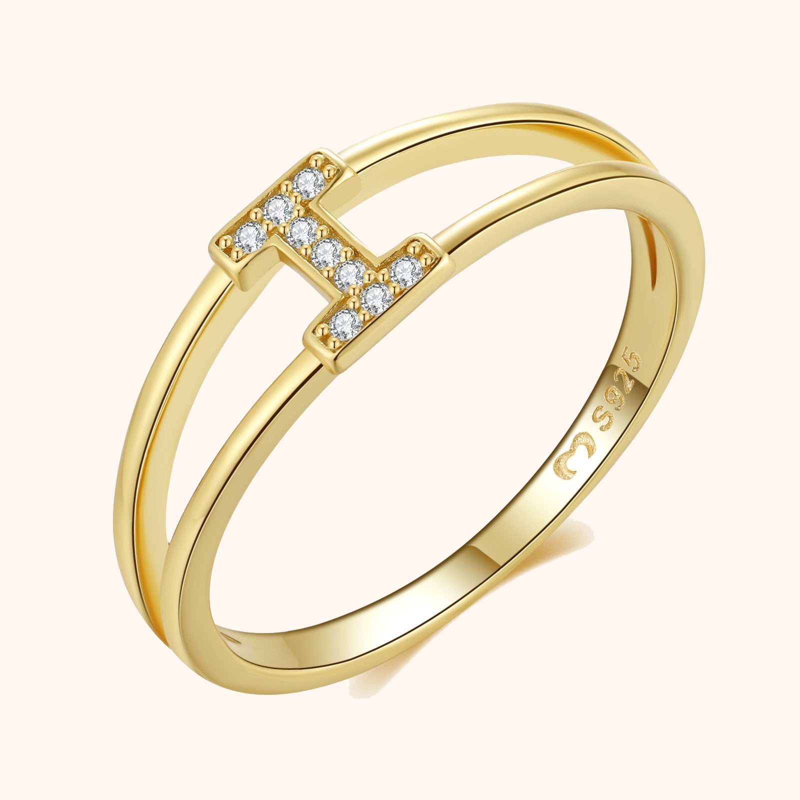 Goldene Initialen Ring