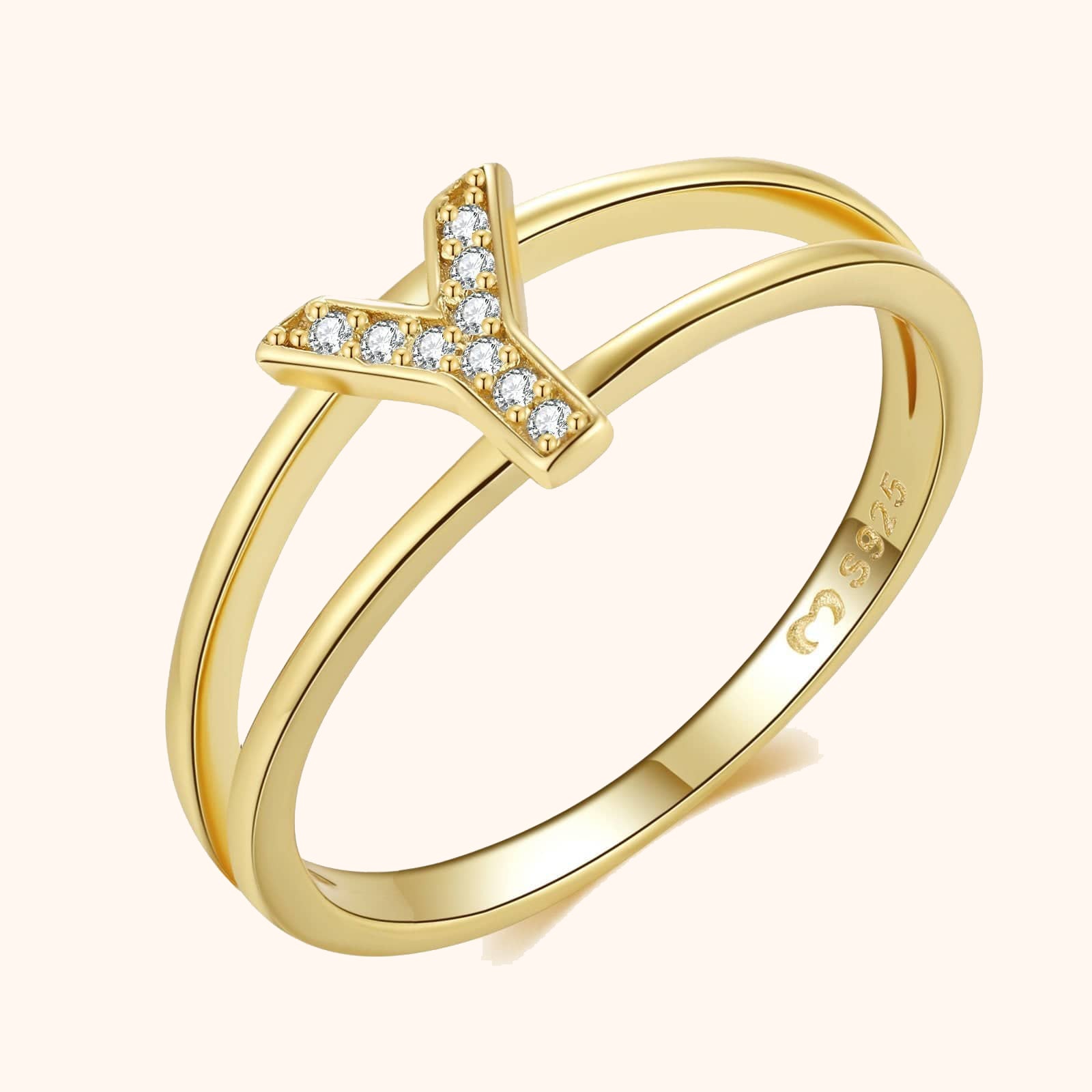 Goldene Initialen Ring