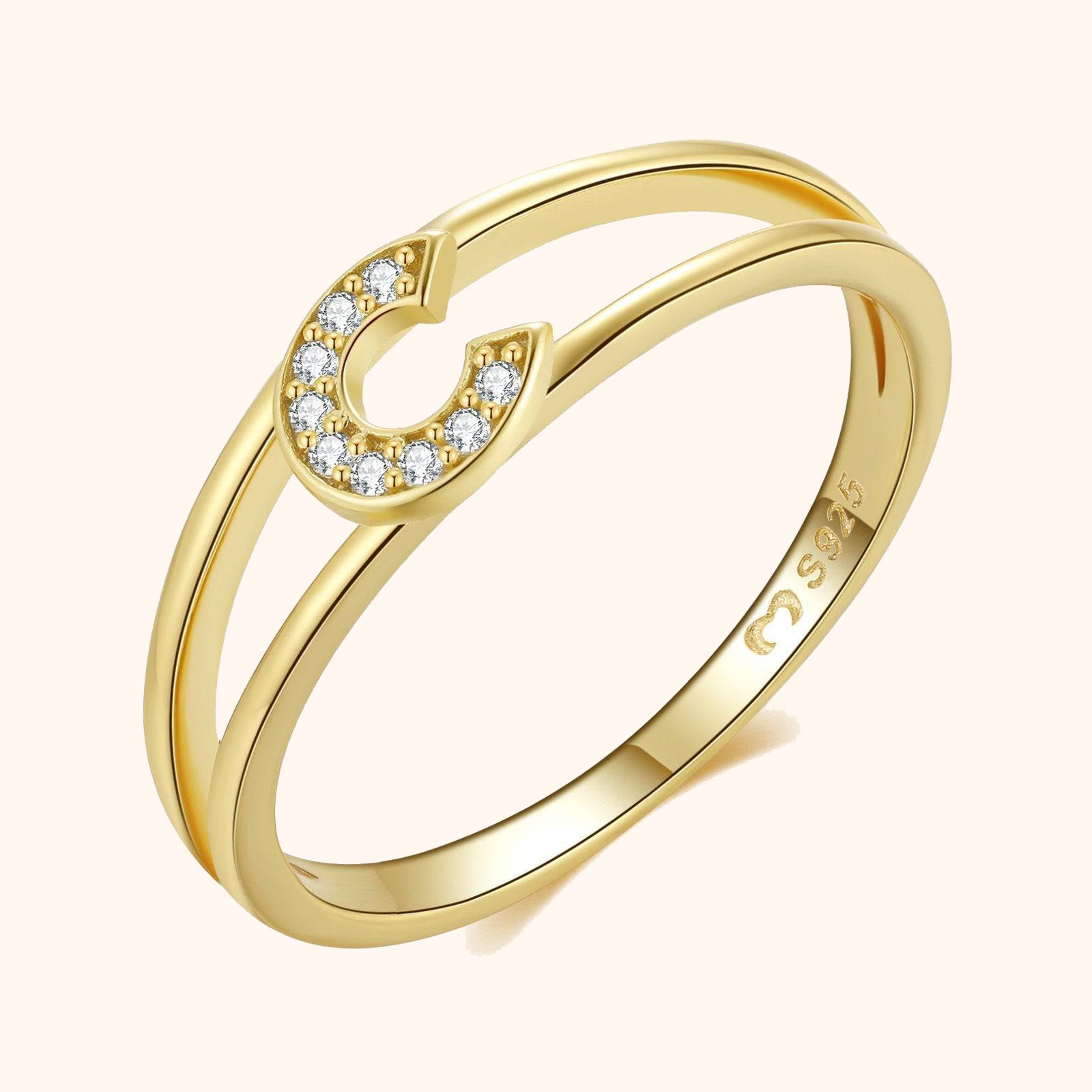 Goldene Initialen Ring