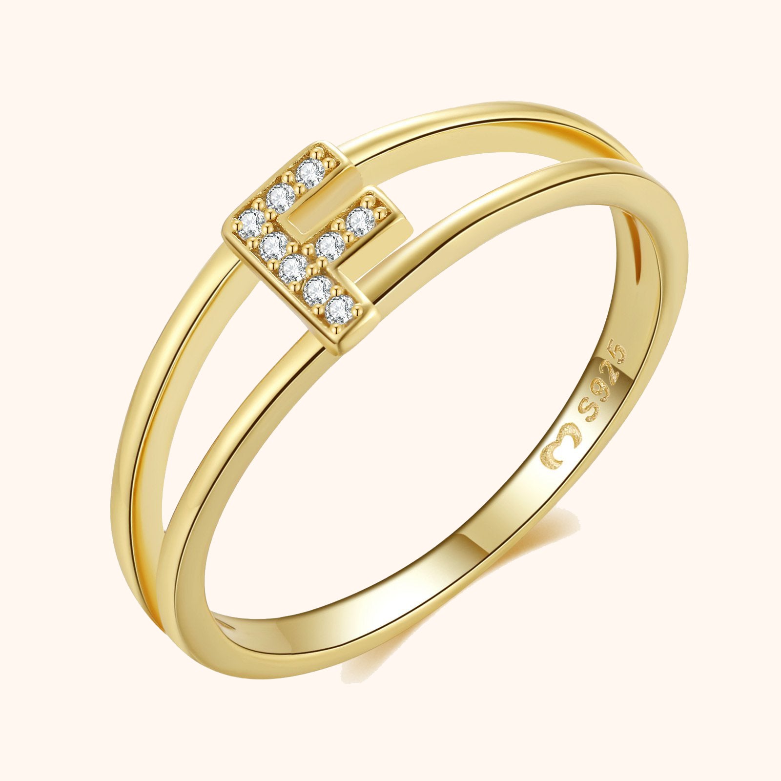 Goldene Initialen Ring
