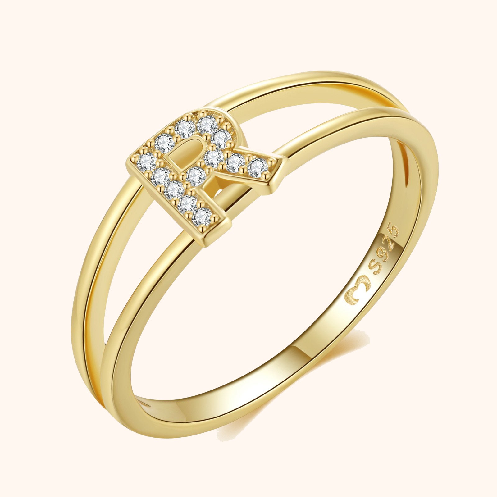 Goldene Initialen Ring