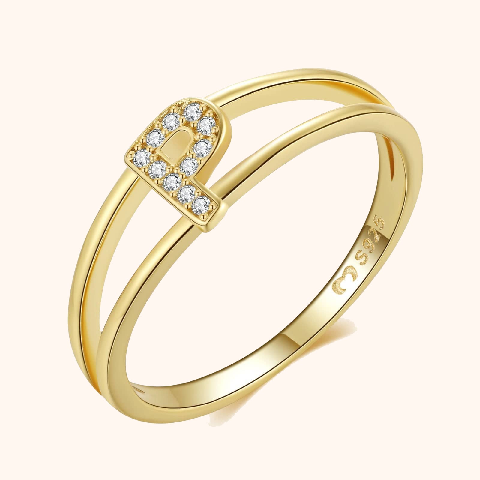 Goldene Initialen Ring