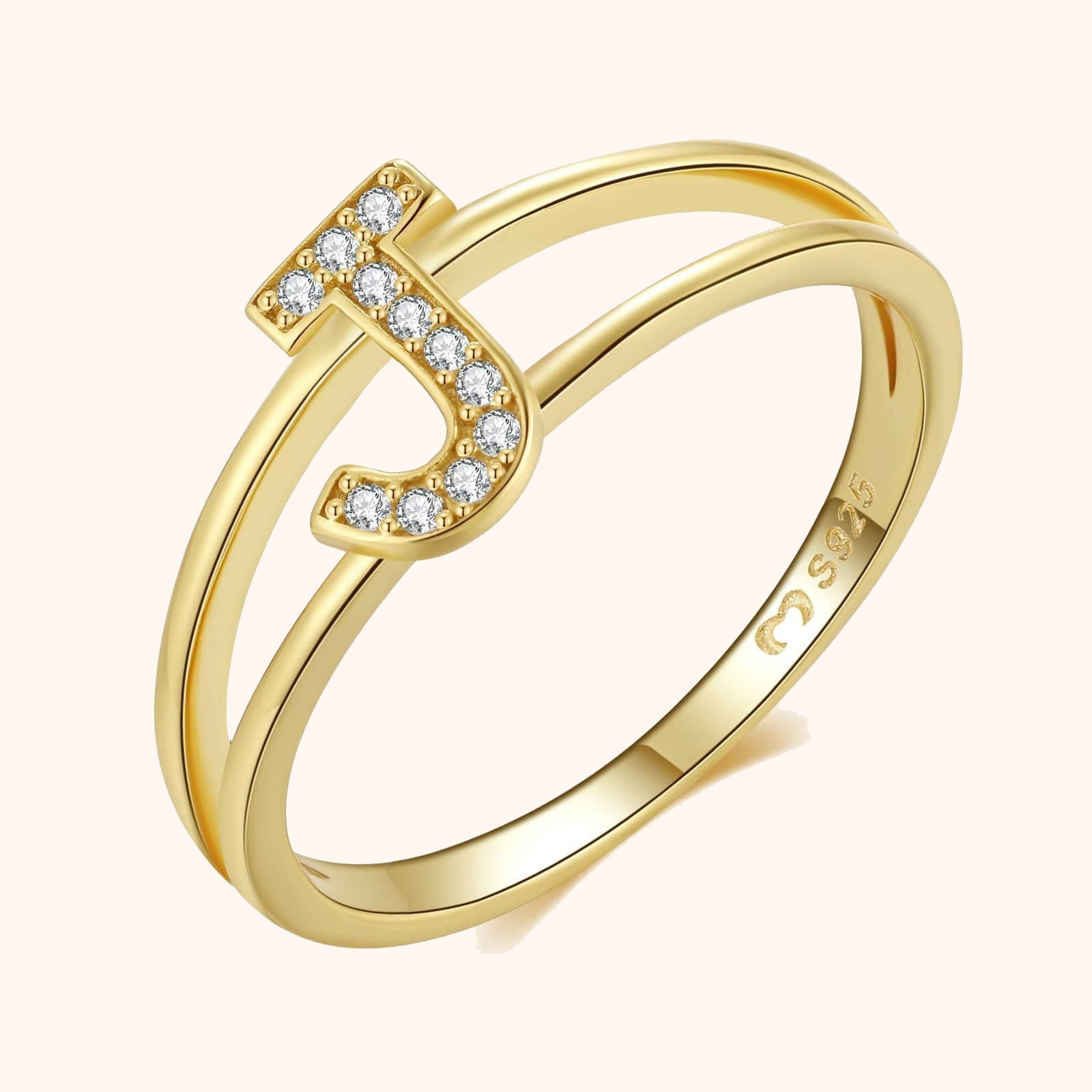 Goldene Initialen Ring