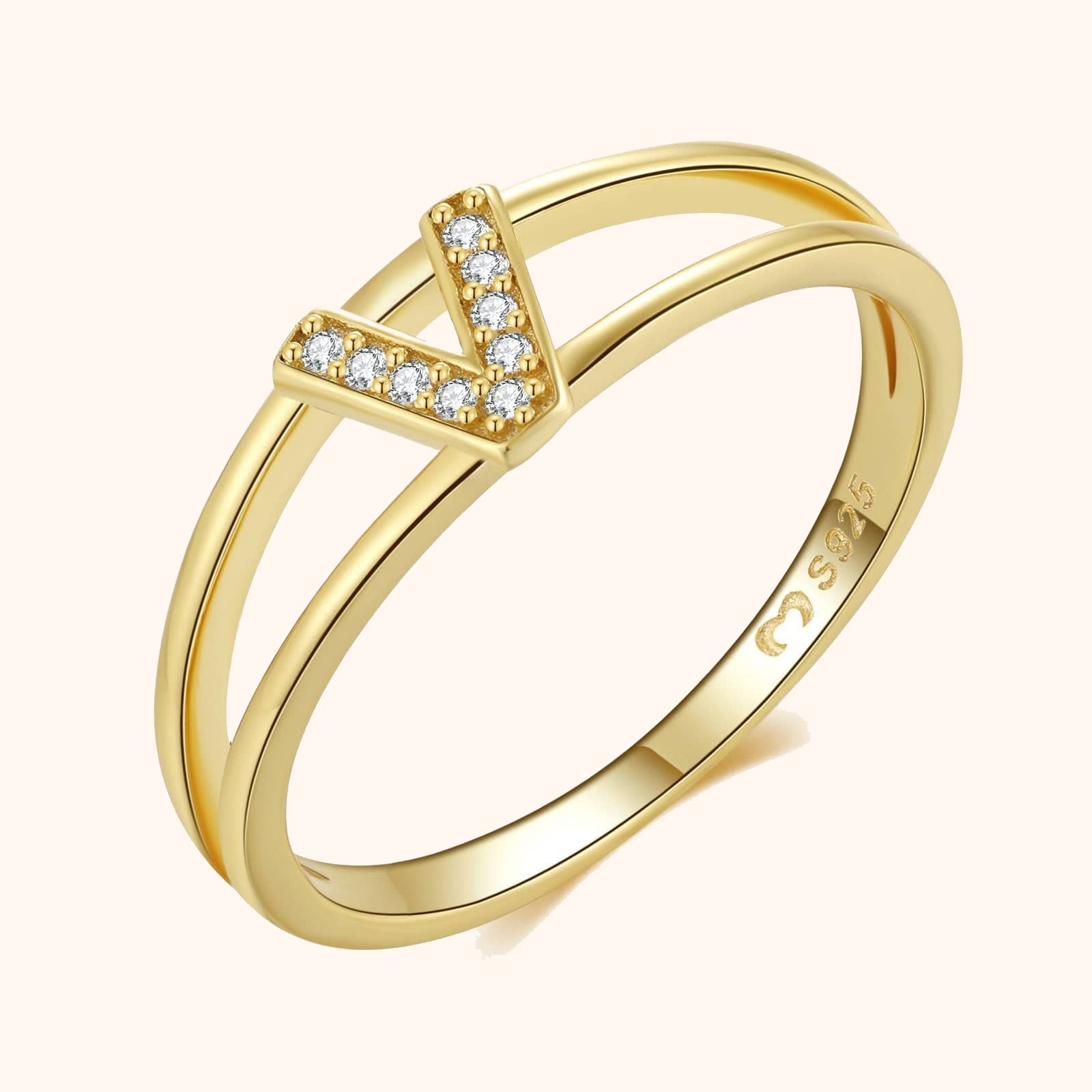 Goldene Initialen Ring