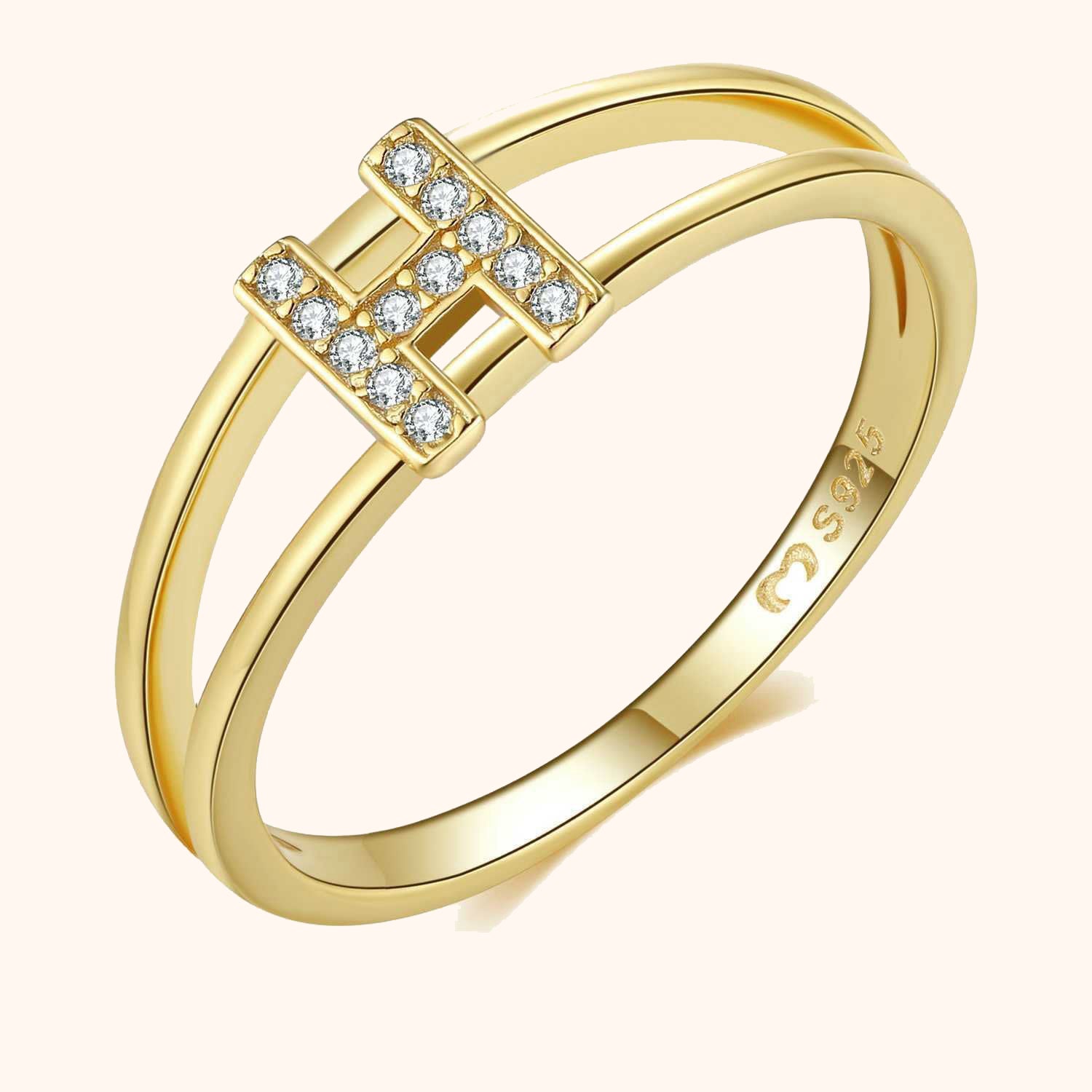 Goldene Initialen Ring