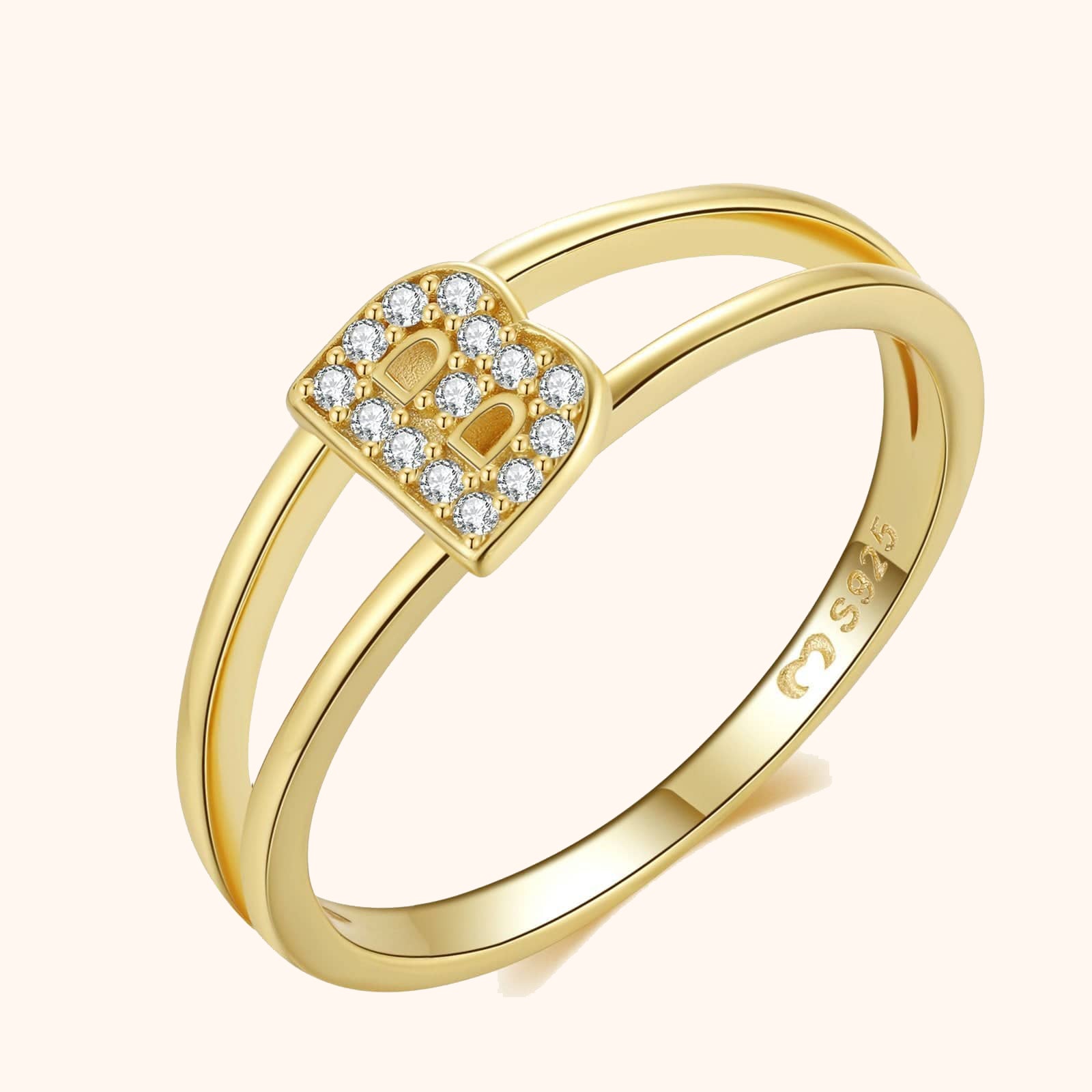 Goldene Initialen Ring