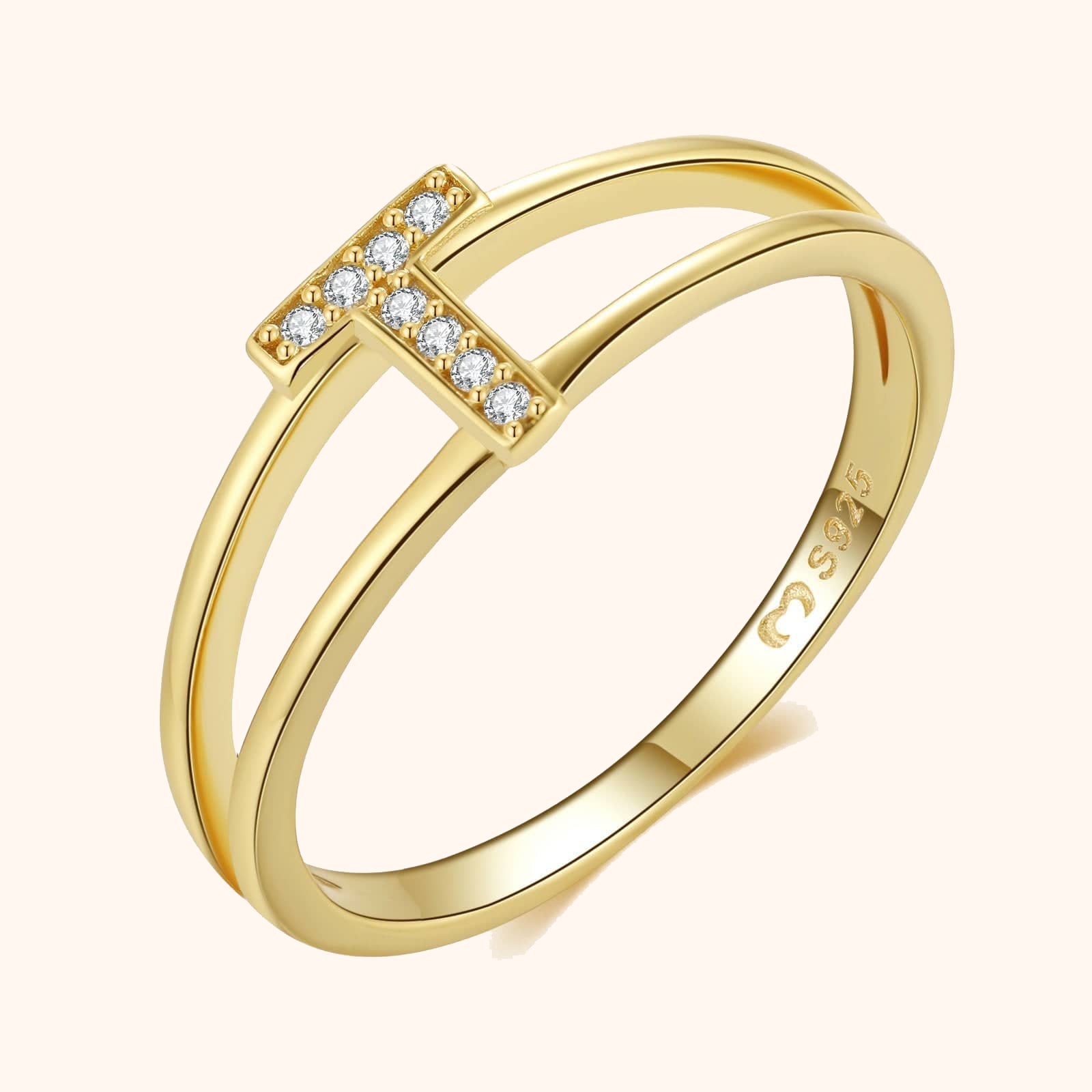 Goldene Initialen Ring