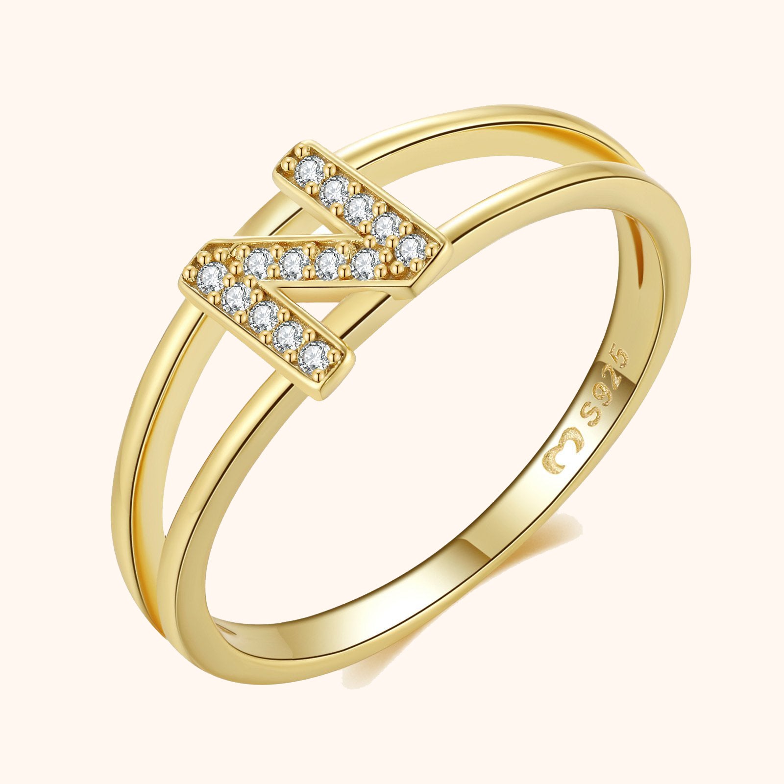 Goldene Initialen Ring