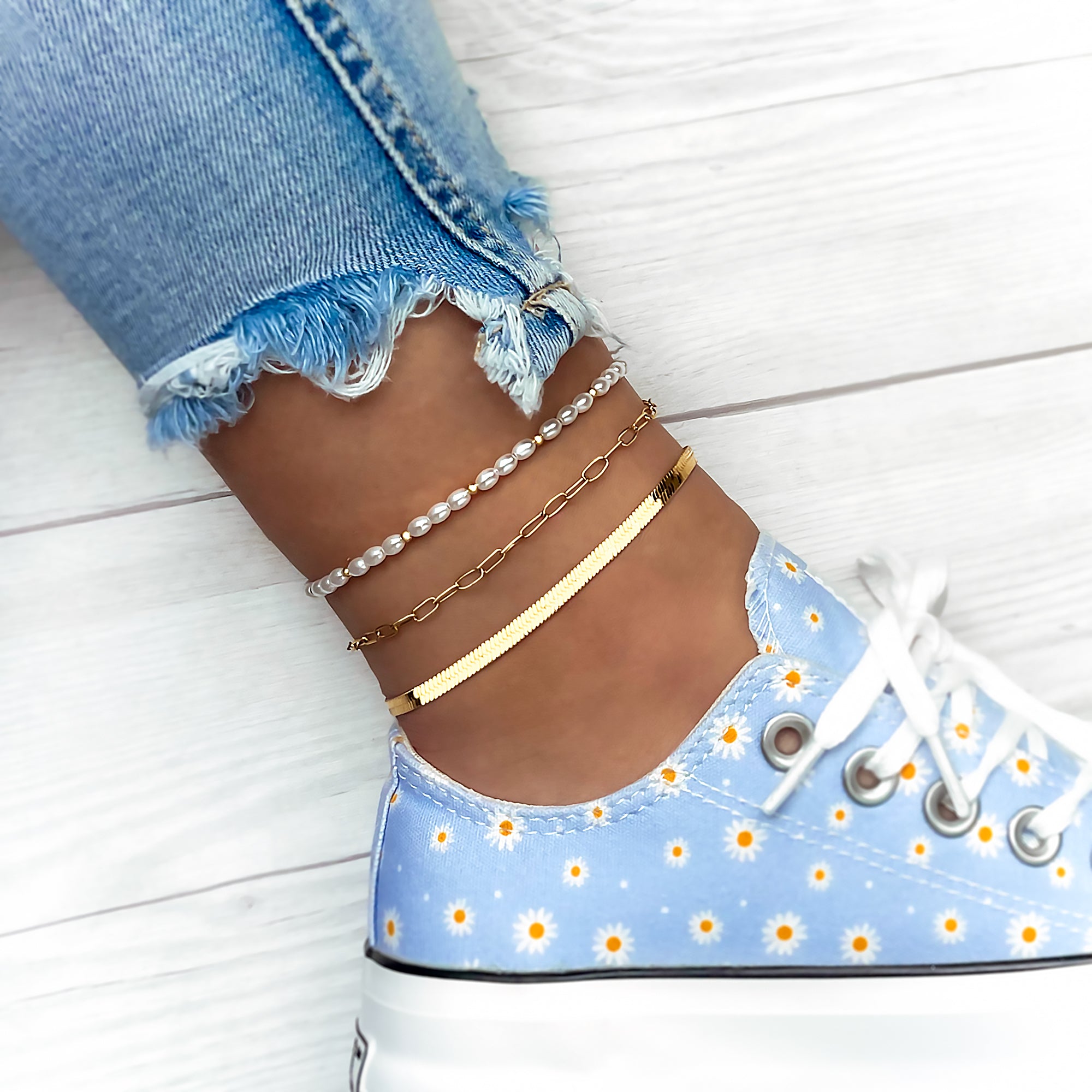 "Nuka" Fußkettchen - Emily Schmuck