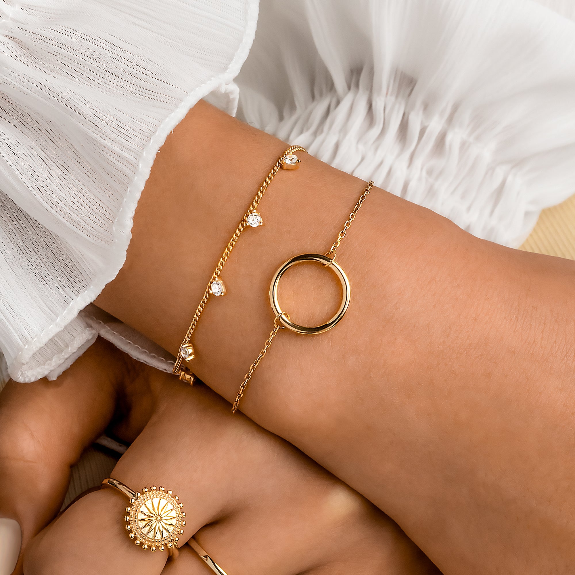 "Schwester" Armband ~Silber/Gold - Emily Schmuck