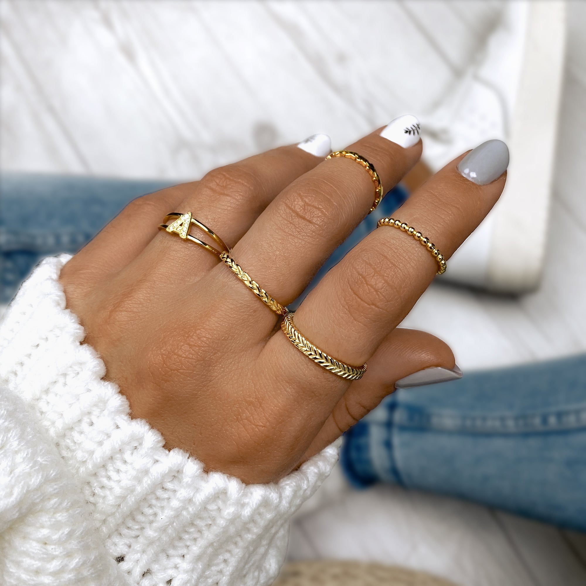 "Goldene Initialen" Ring - Emily Schmuck