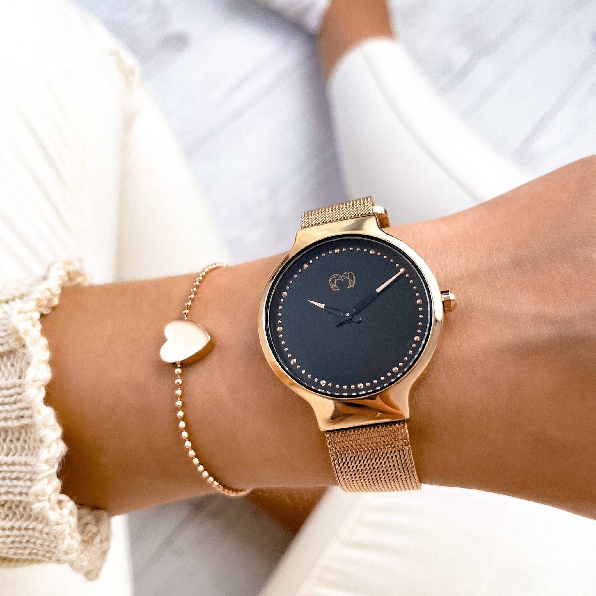 "Basis" Uhr ~ RosaSchwarz - Emily Schmuck