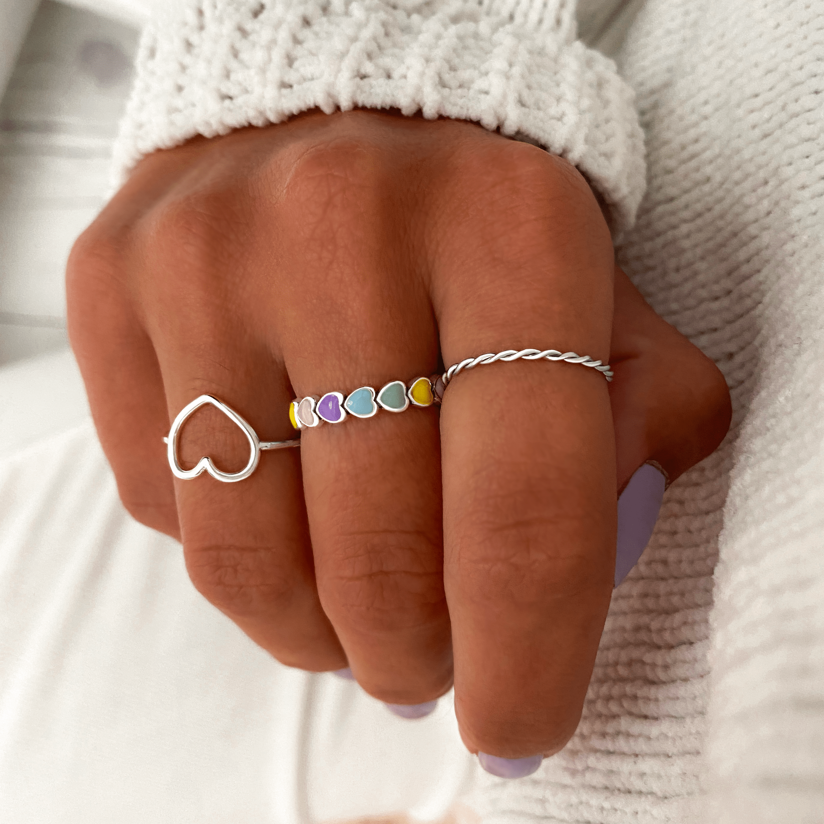"Bunte Herzen" Ring - Emily Schmuck