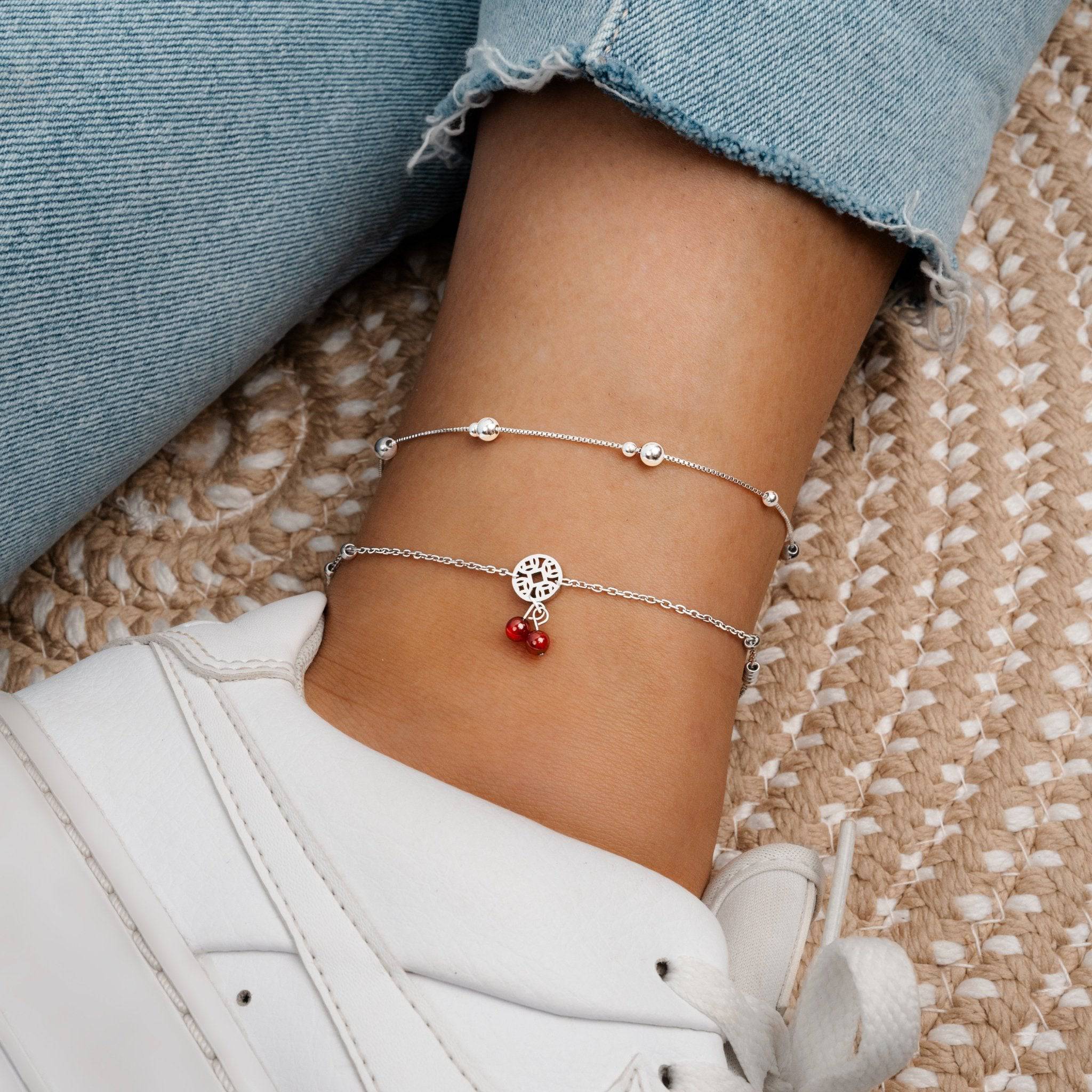 "Cherry" Fußkettchen - Emily Schmuck