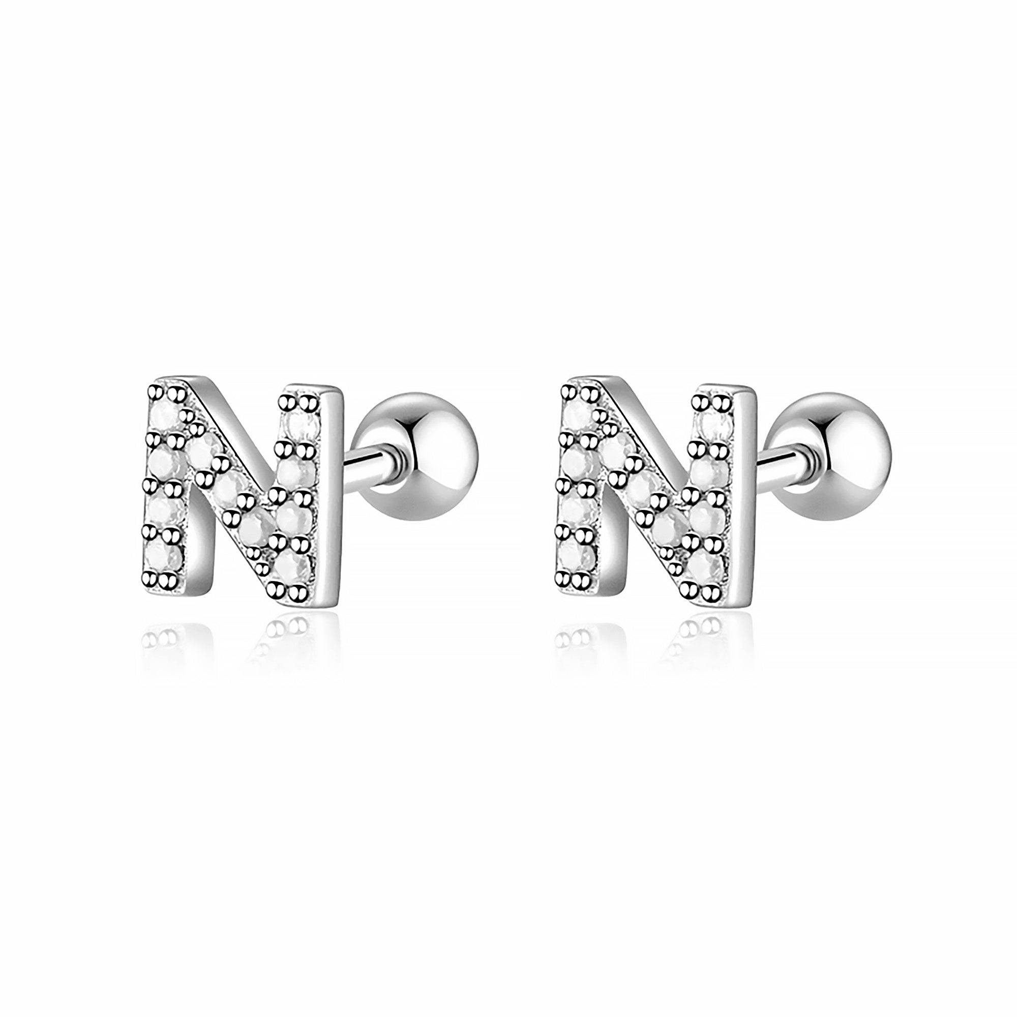"GoldWeißer Buchstabe" Ohrring - Emily Schmuck