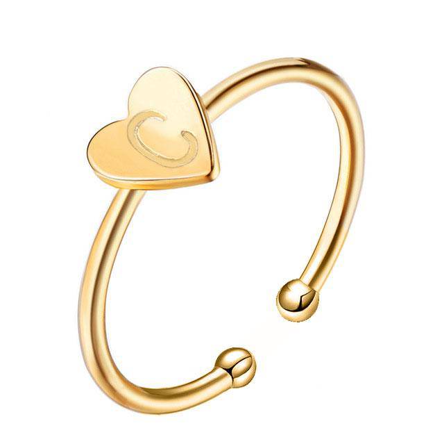 "Initial" Ring/Rose Gold - Emily Schmuck
