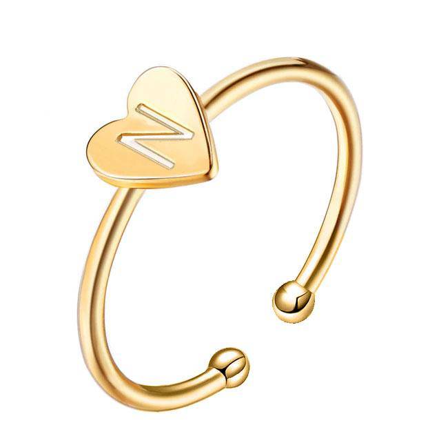 "Initial" Ring/Rose Gold - Emily Schmuck