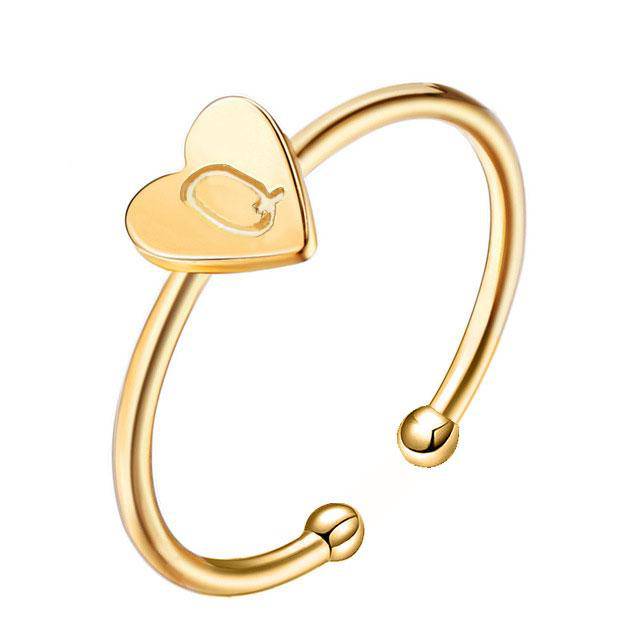 "Initial" Ring/Rose Gold - Emily Schmuck